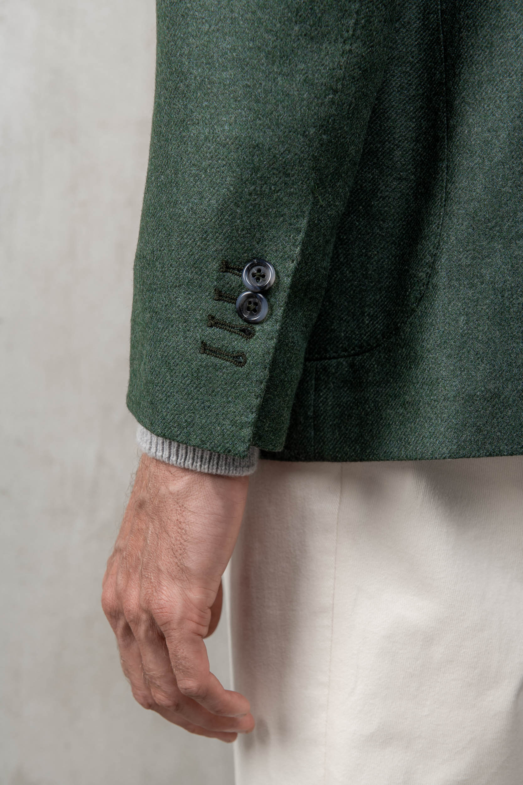 Green jacket in wool and cashmere - Made in Italy - Image 4