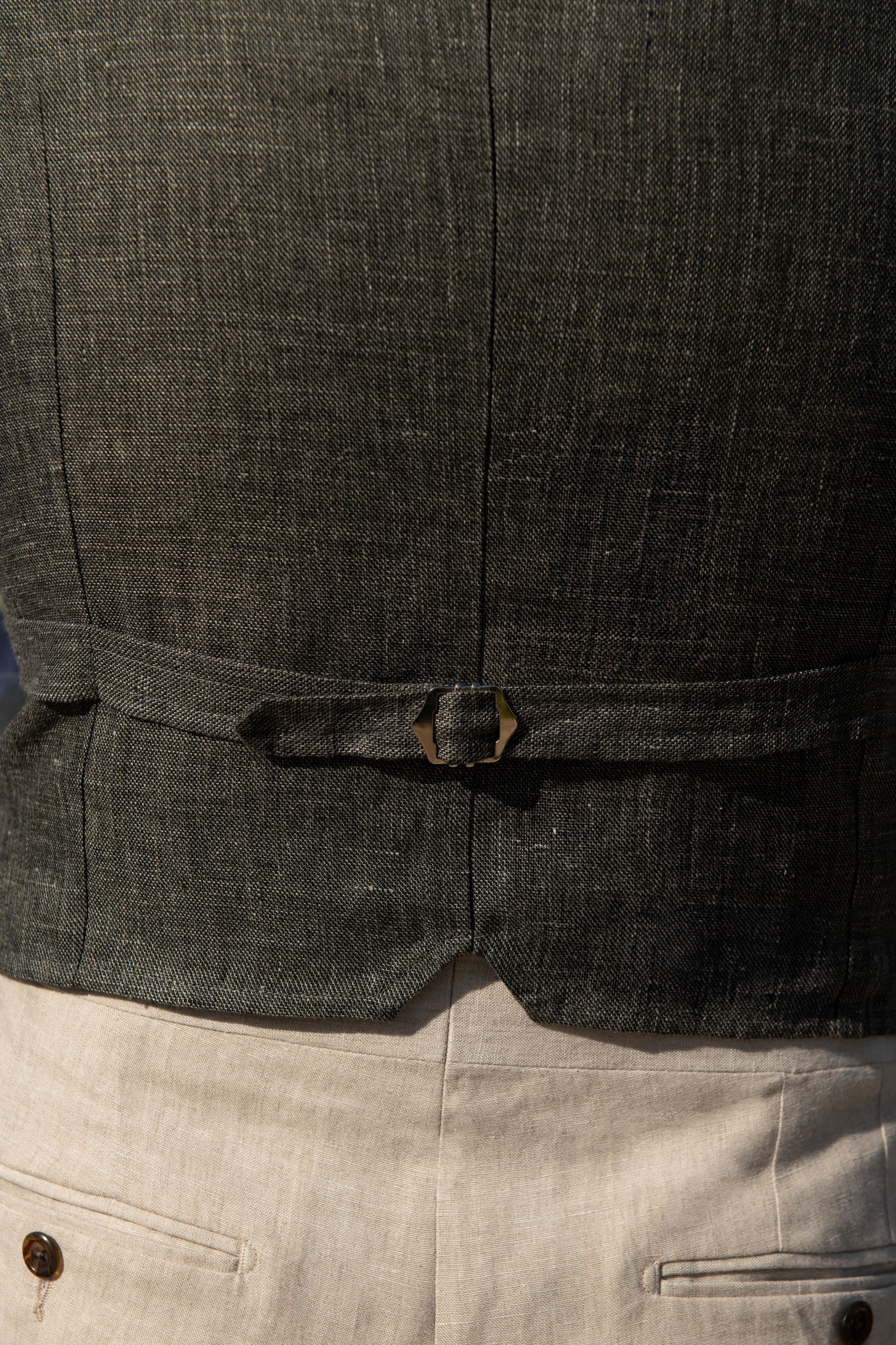 Green linen waistcoat - Made in Italy - Image 3