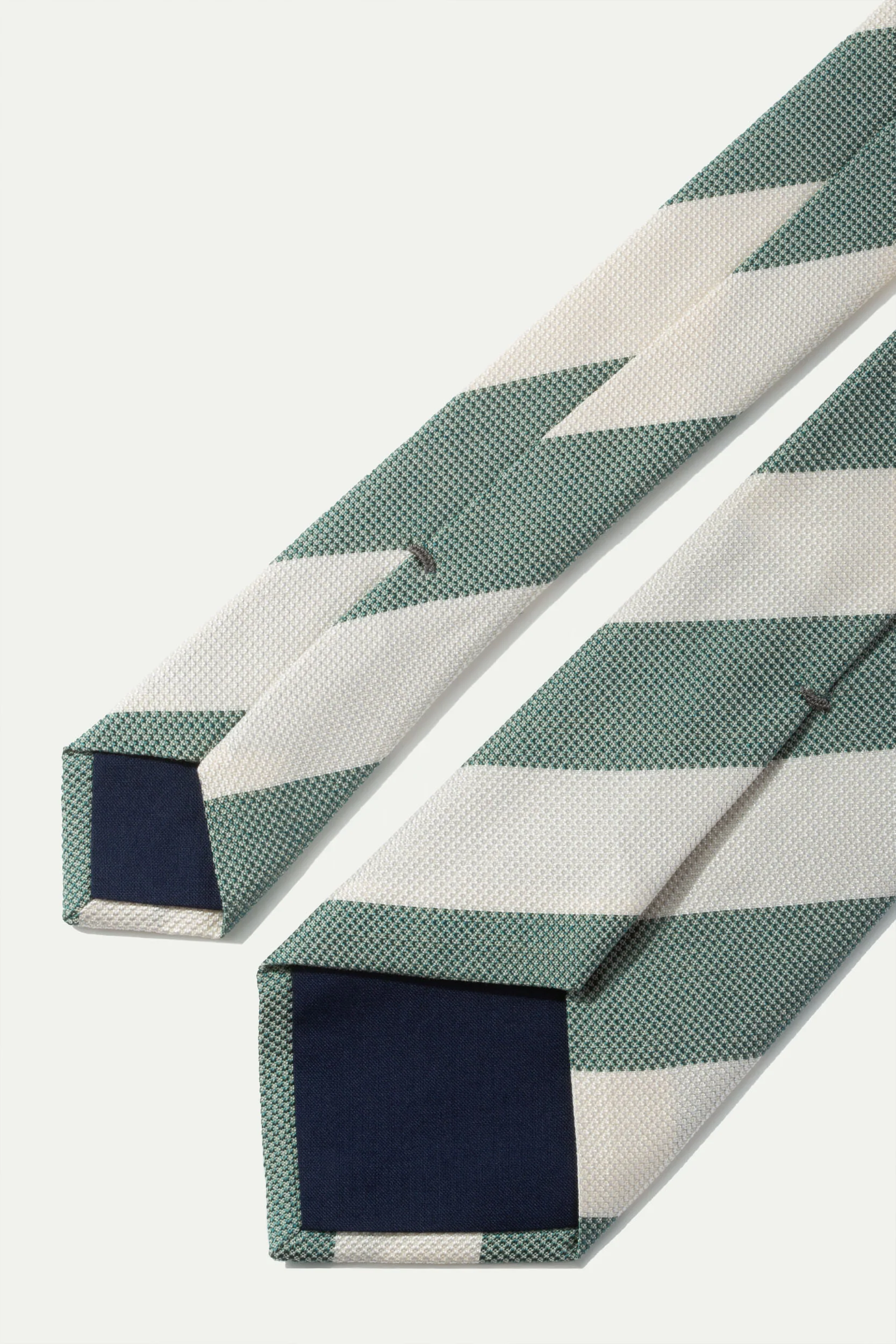 Green striped silk tie - Made In Italy - Image 3