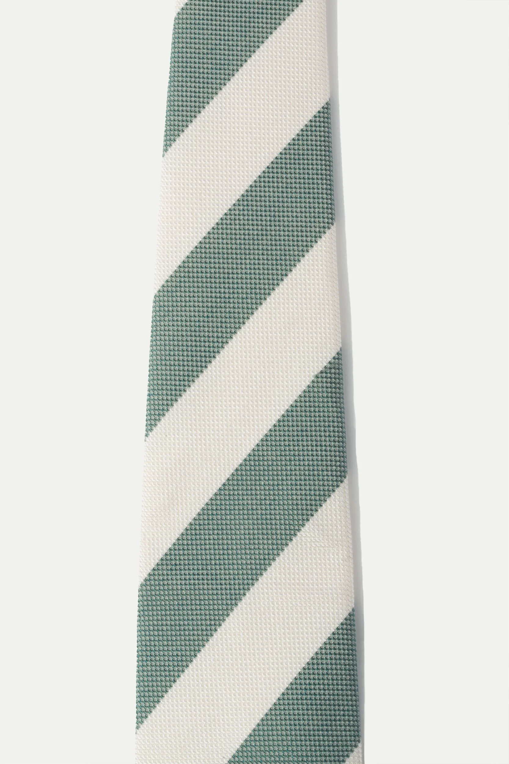 Green striped silk tie - Made In Italy - Image 4