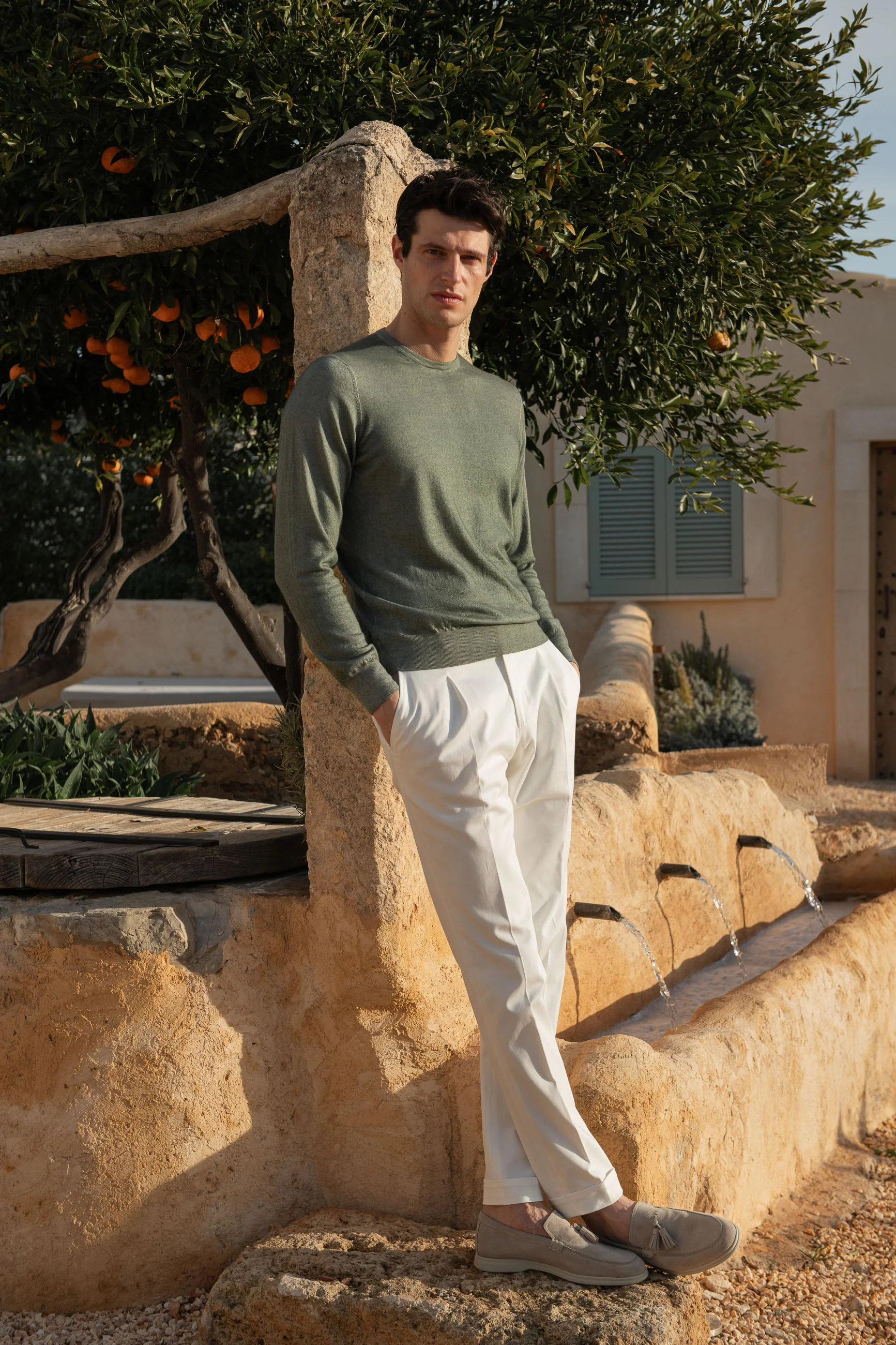 Green superlight cashmere round neck – Made in italy - Image 4