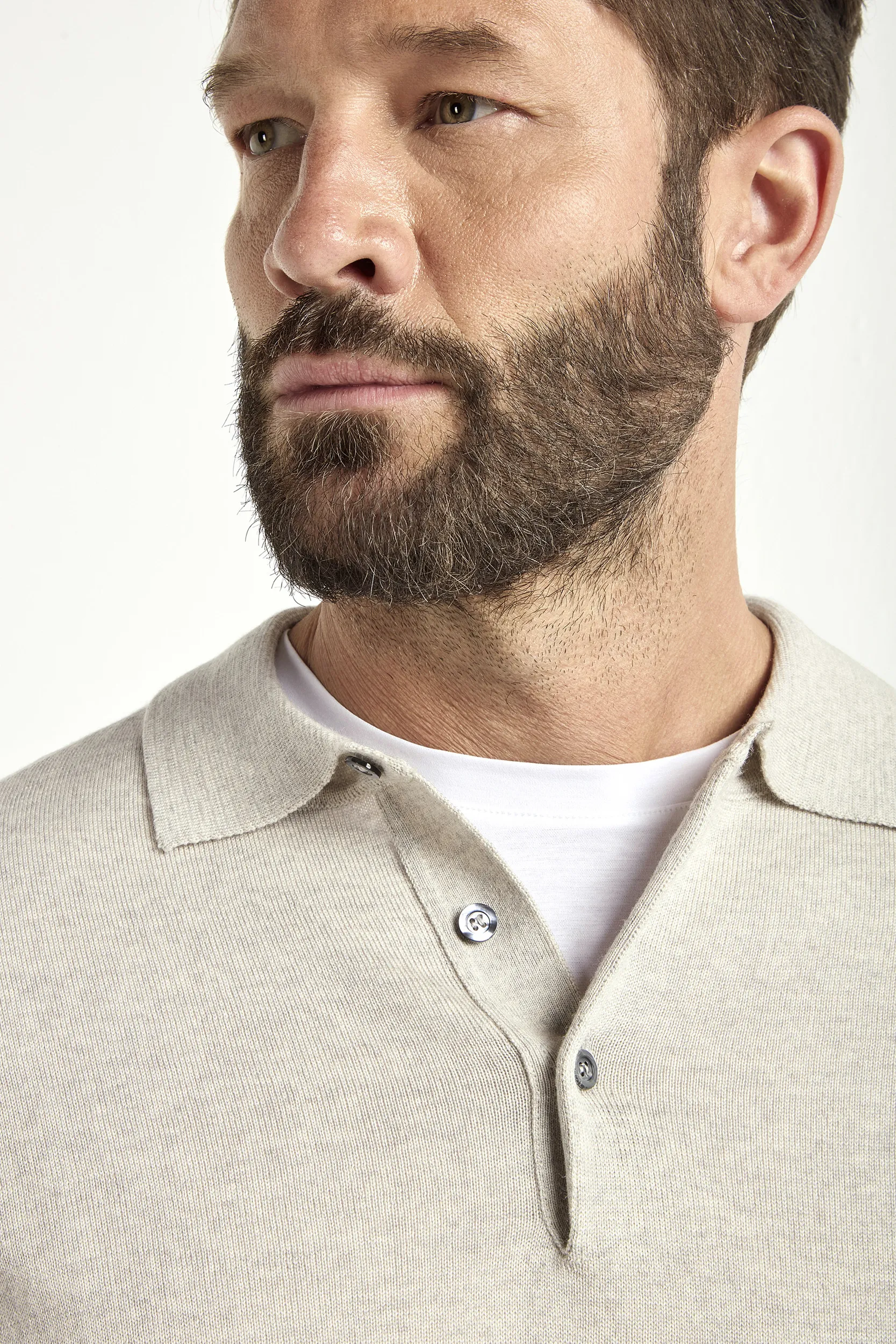 Greige merino polo – Made in Italy - Image 4