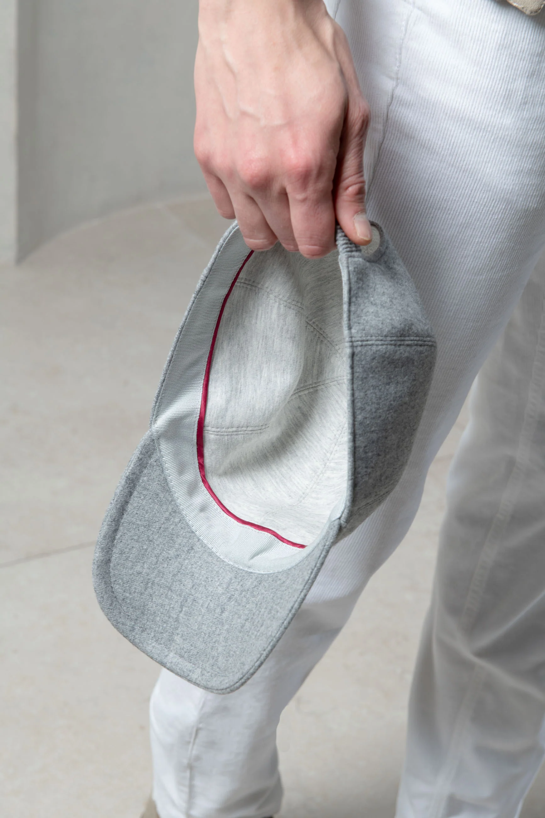 Grey flannel baseball cap - Made in Italy - Image 5