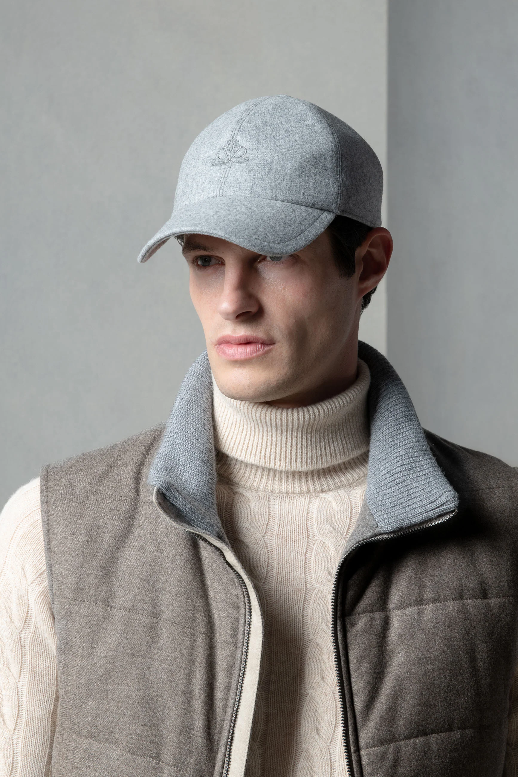 Grey flannel baseball cap - Made in Italy - Image 6