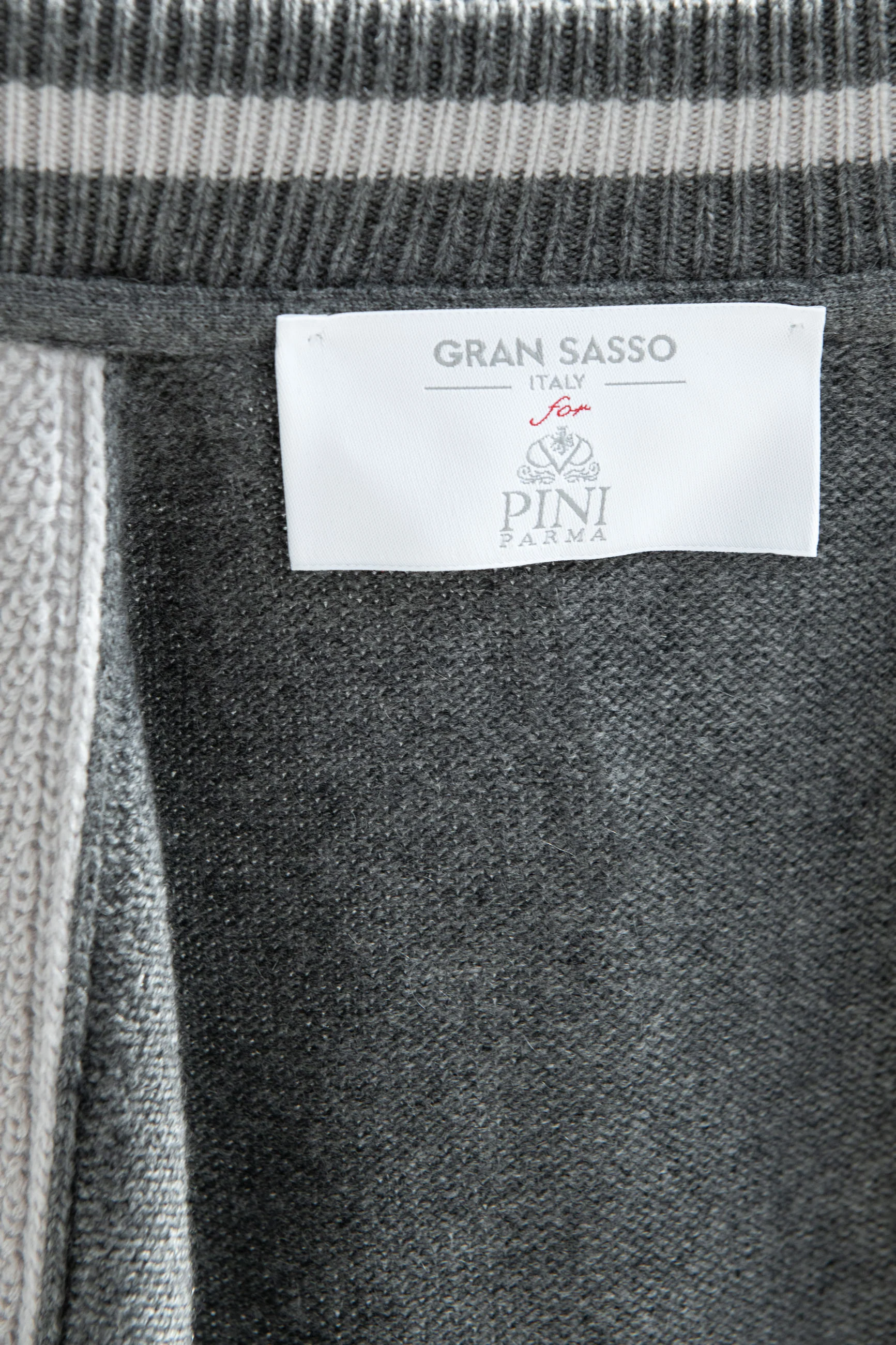 Grey knitted college bomber - Made in Italy - Image 3