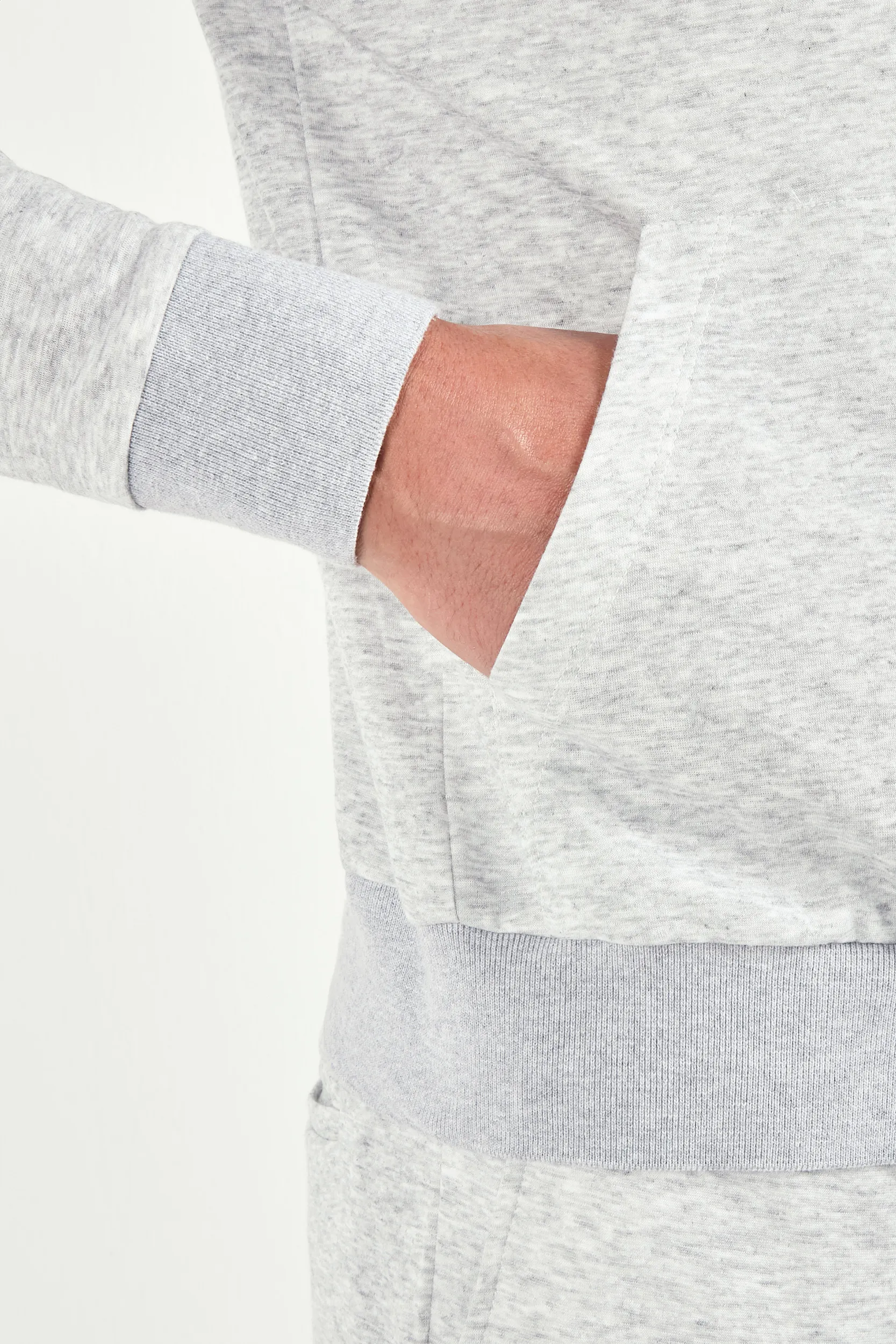 Light grey jersey zip hoodie - Made in Italy - Image 4