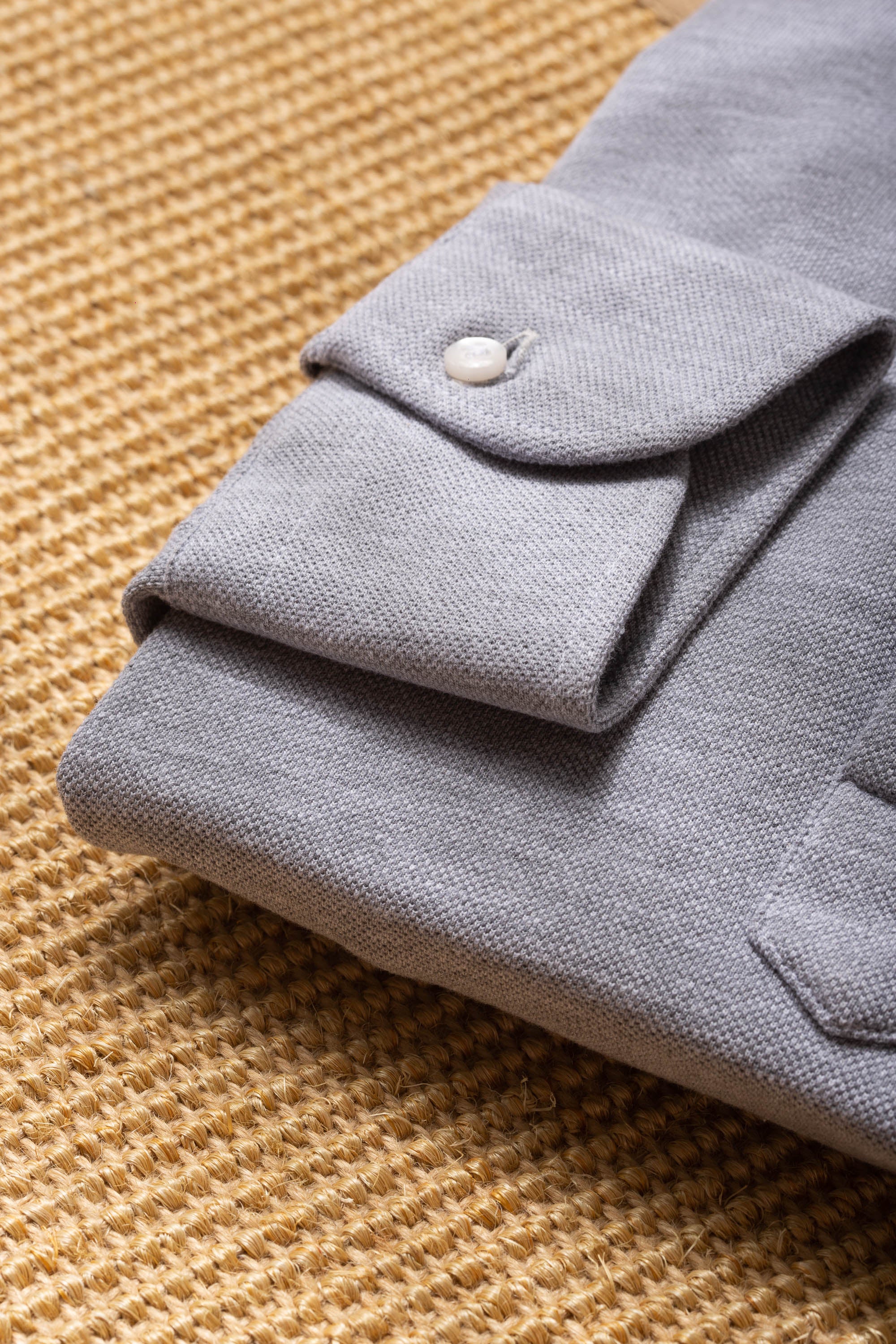 Grey popover polo shirt - Made in Italy - Image 5