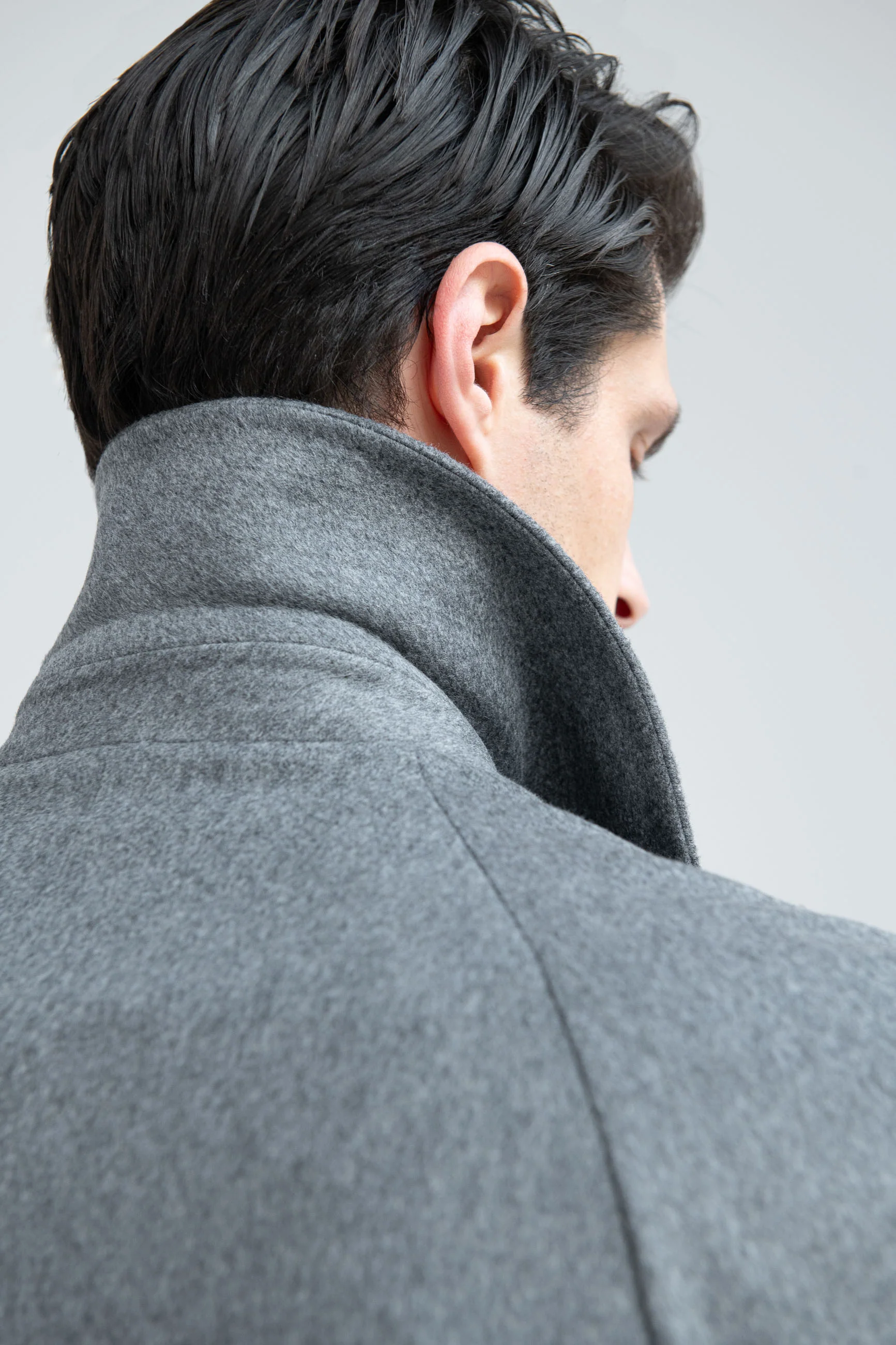Grey raglan coat – Made in Italy - Image 7