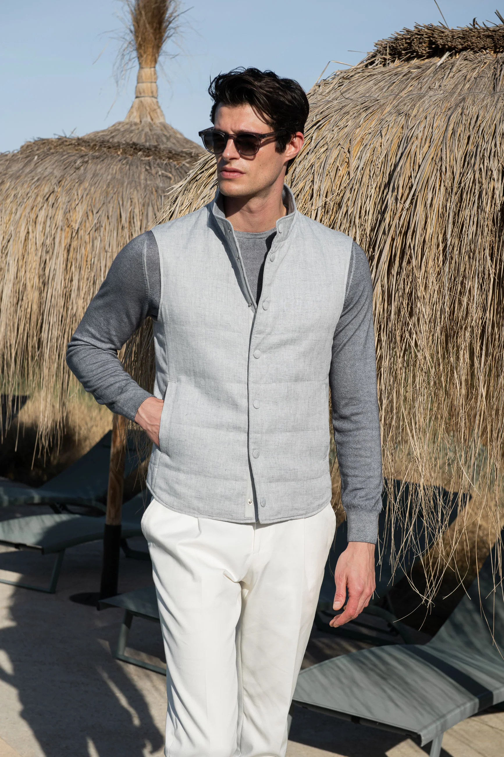Grey superlight cashmere round neck – Made in italy - Image 6