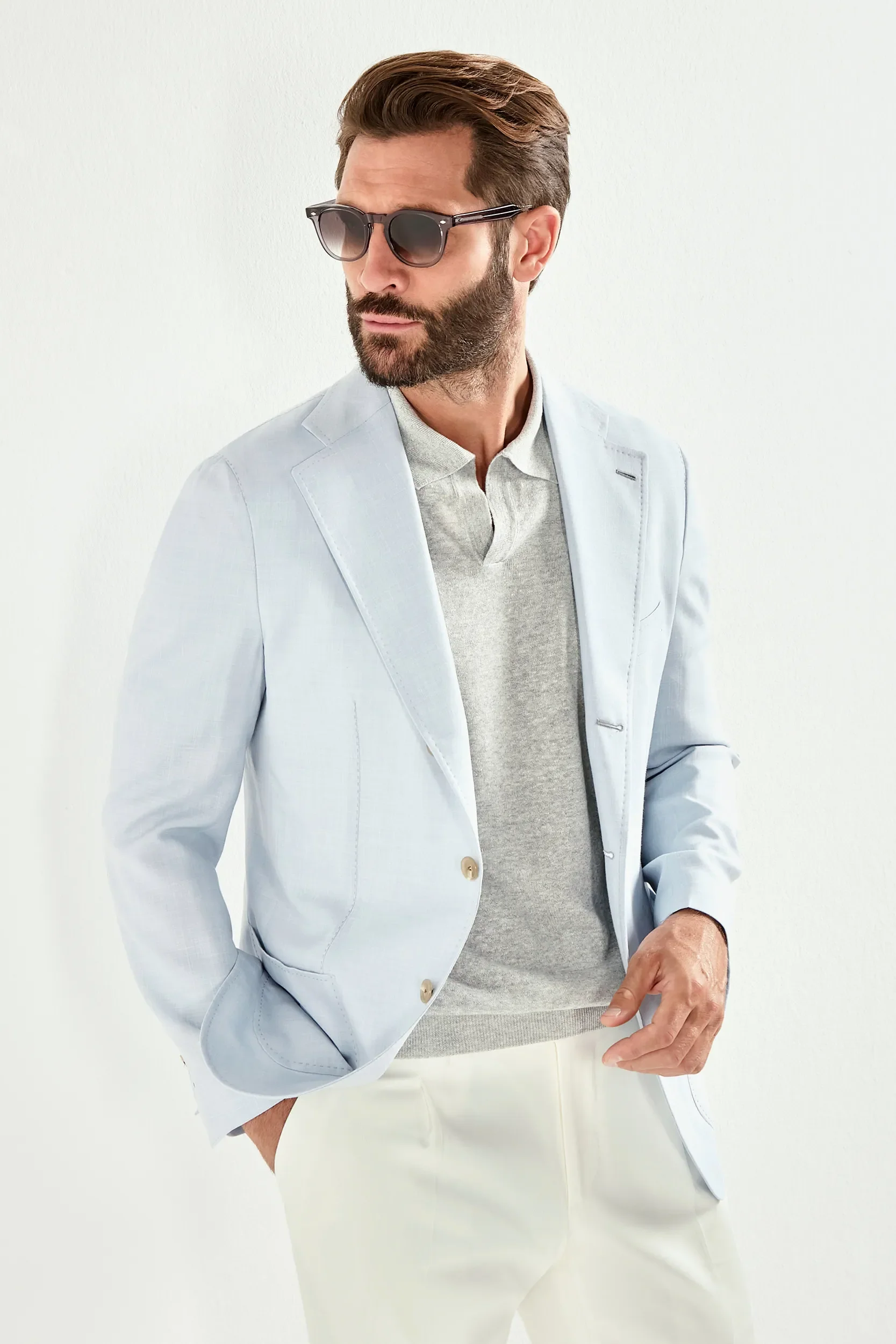 Ice blue Neapolitan jacket - Made in Italy - Image 3