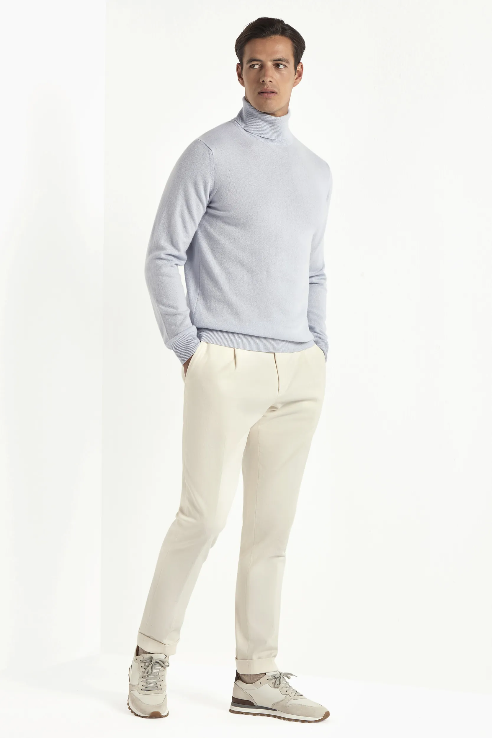 Light blue cashmere turtleneck – Made in italy - Image 3