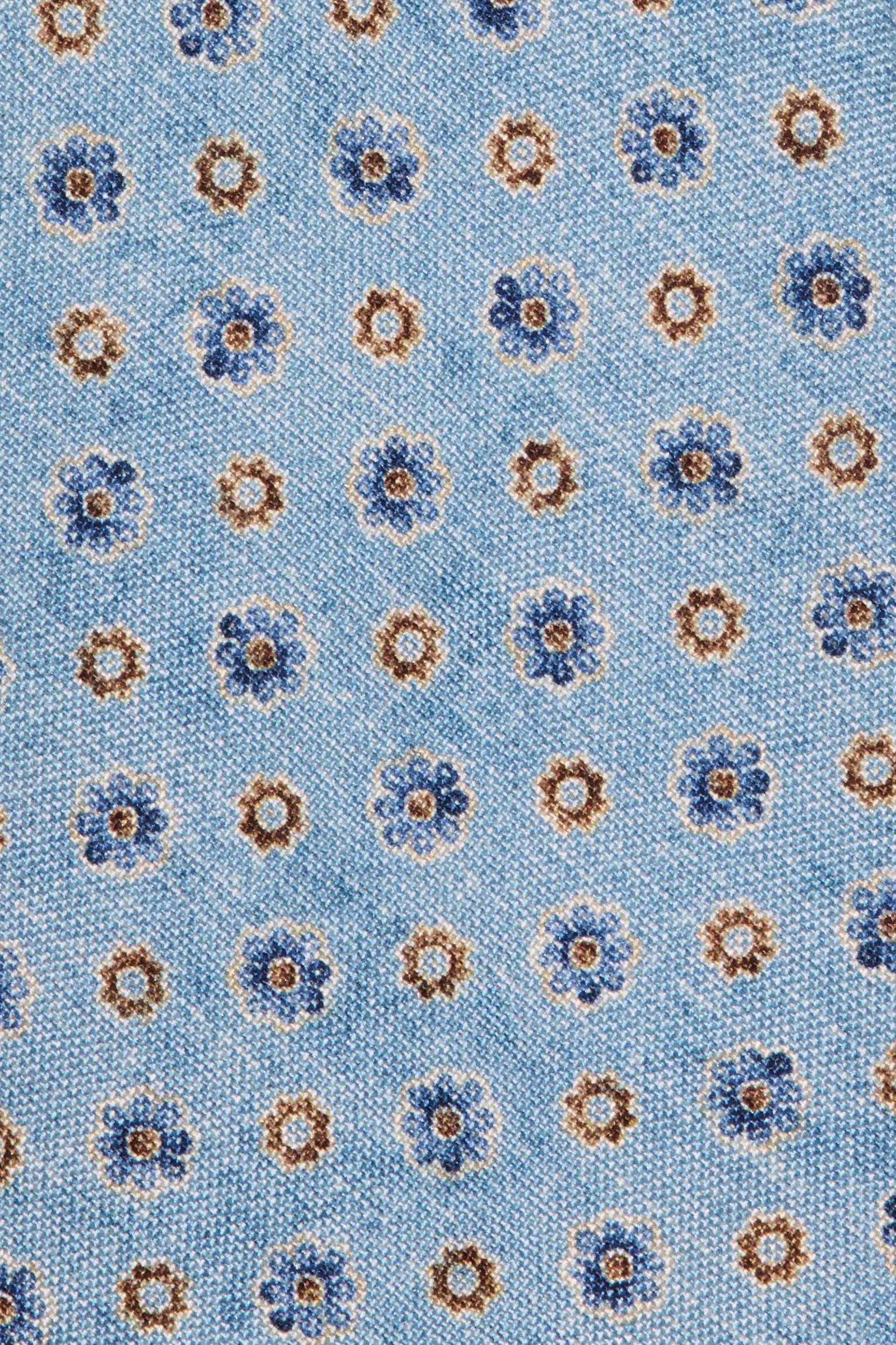 Light blue fancy silk tie - Made in Italy - Image 2