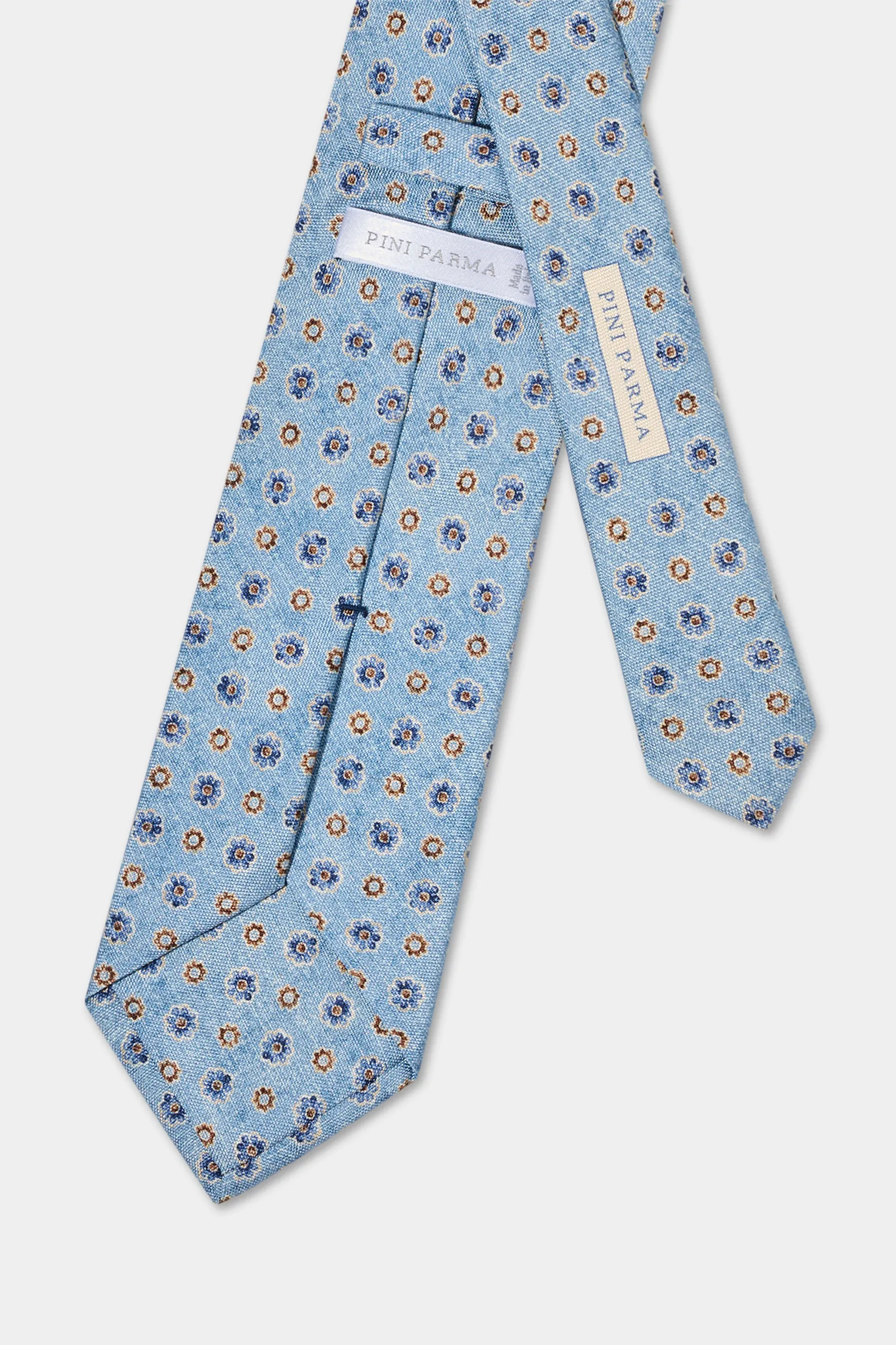 Light blue fancy silk tie - Made in Italy - Image 4