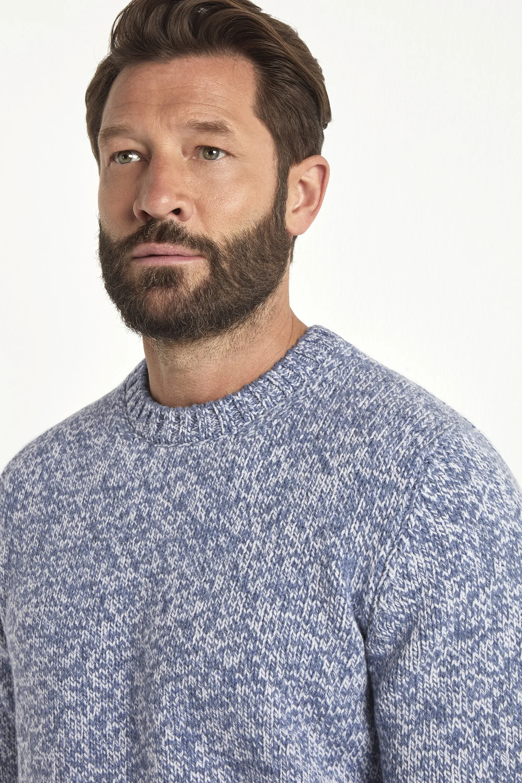 Light blue mouline round neck - Made in Italy - Image 2