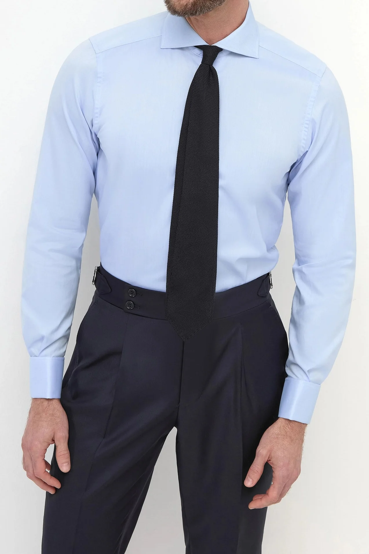 Light blue Shirt with double cuff - Made In Italy - Image 3
