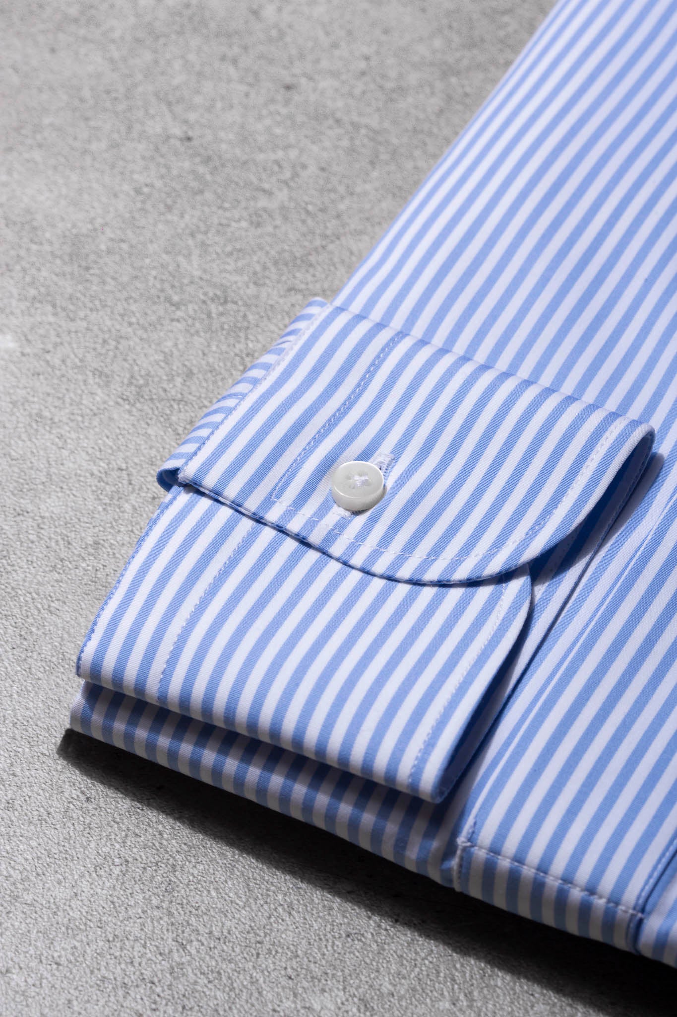 Light blue striped popover shirt - Made in Italy - Image 3