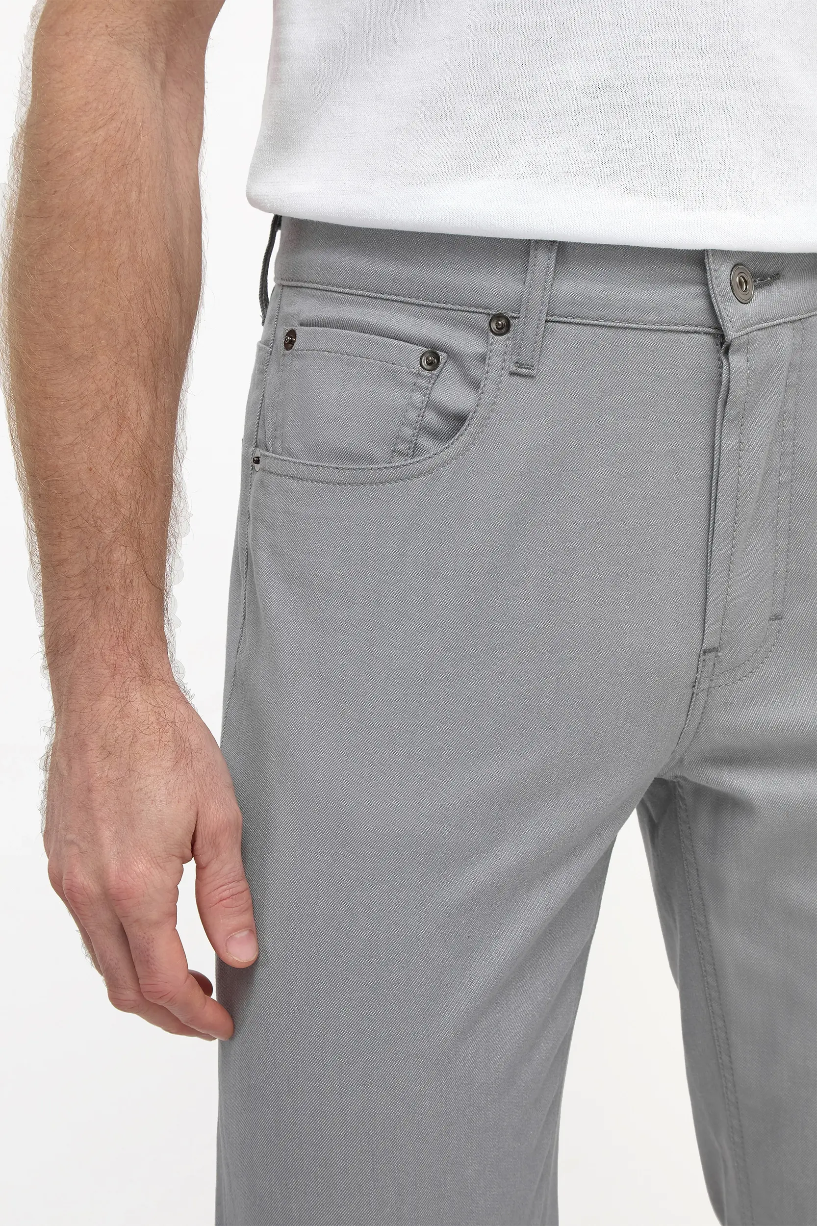 Light grey 5 pocket trousers - Made in Italy - Image 3