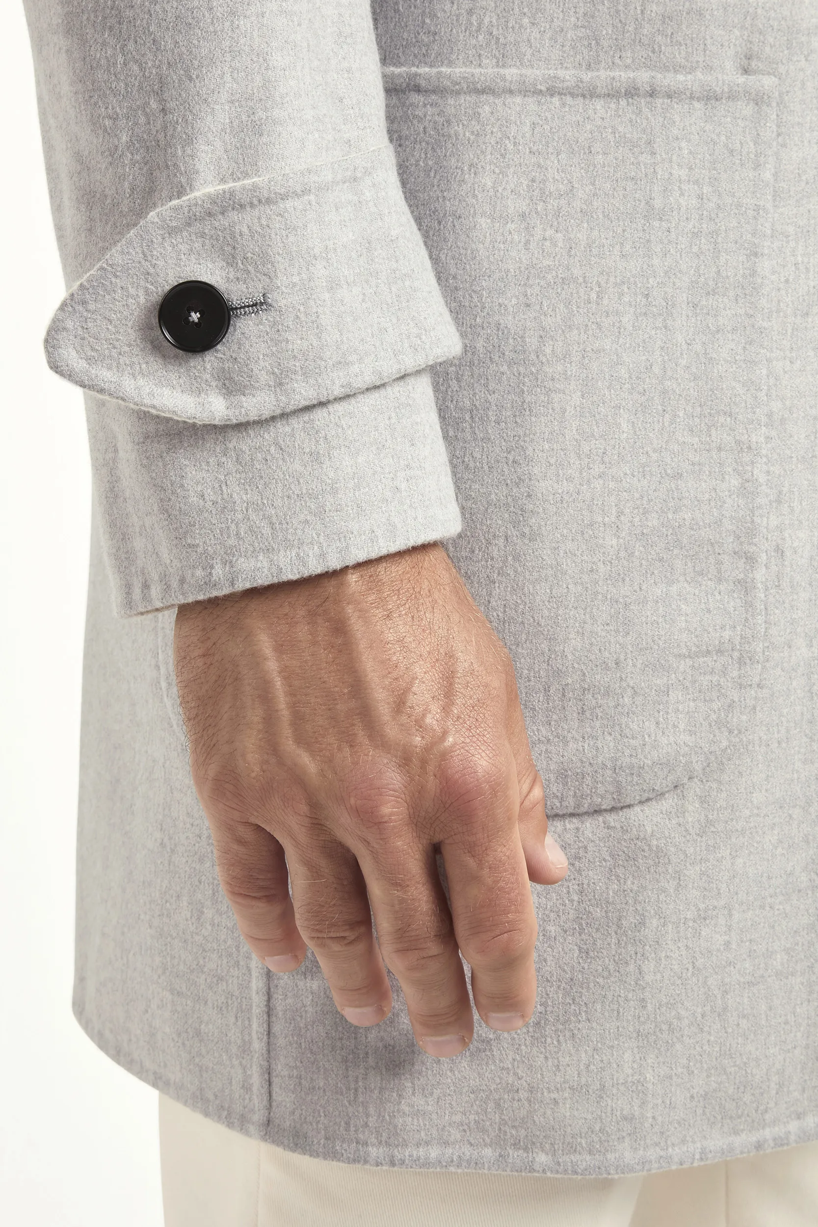 Light grey and white reversible coat - Made in Italy - Image 5