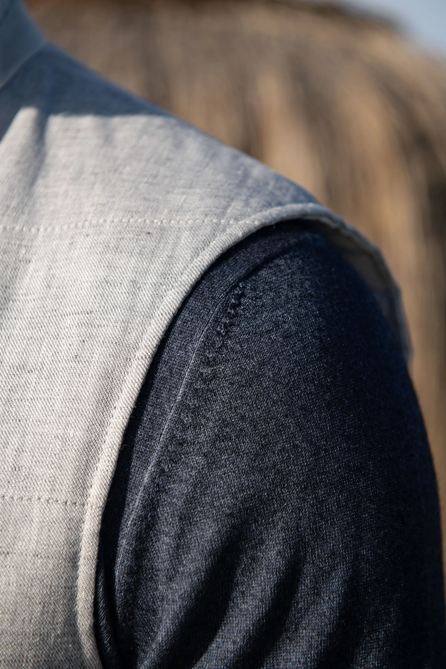 Chalk grey linen vest – Made in Italy - Image 4