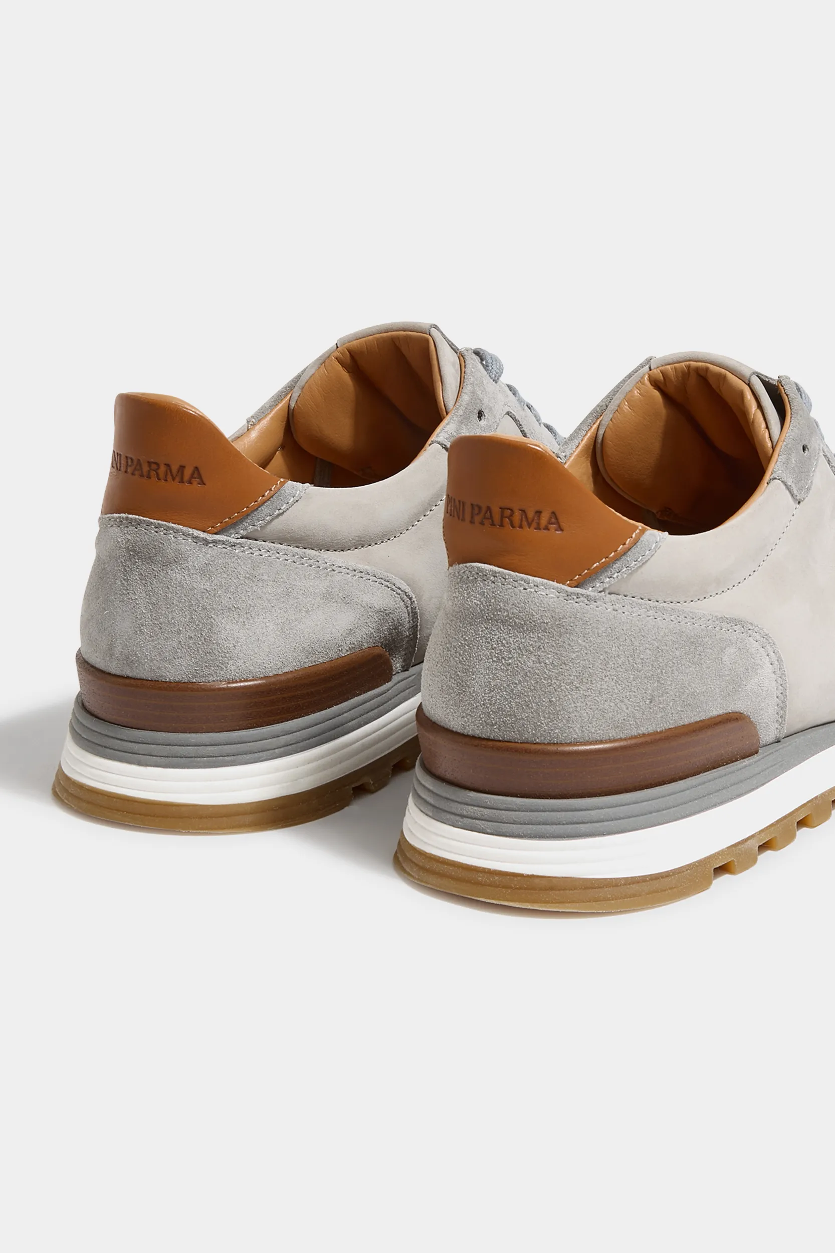 Light grey nabuk and suede runners - Made In Italy - Image 3