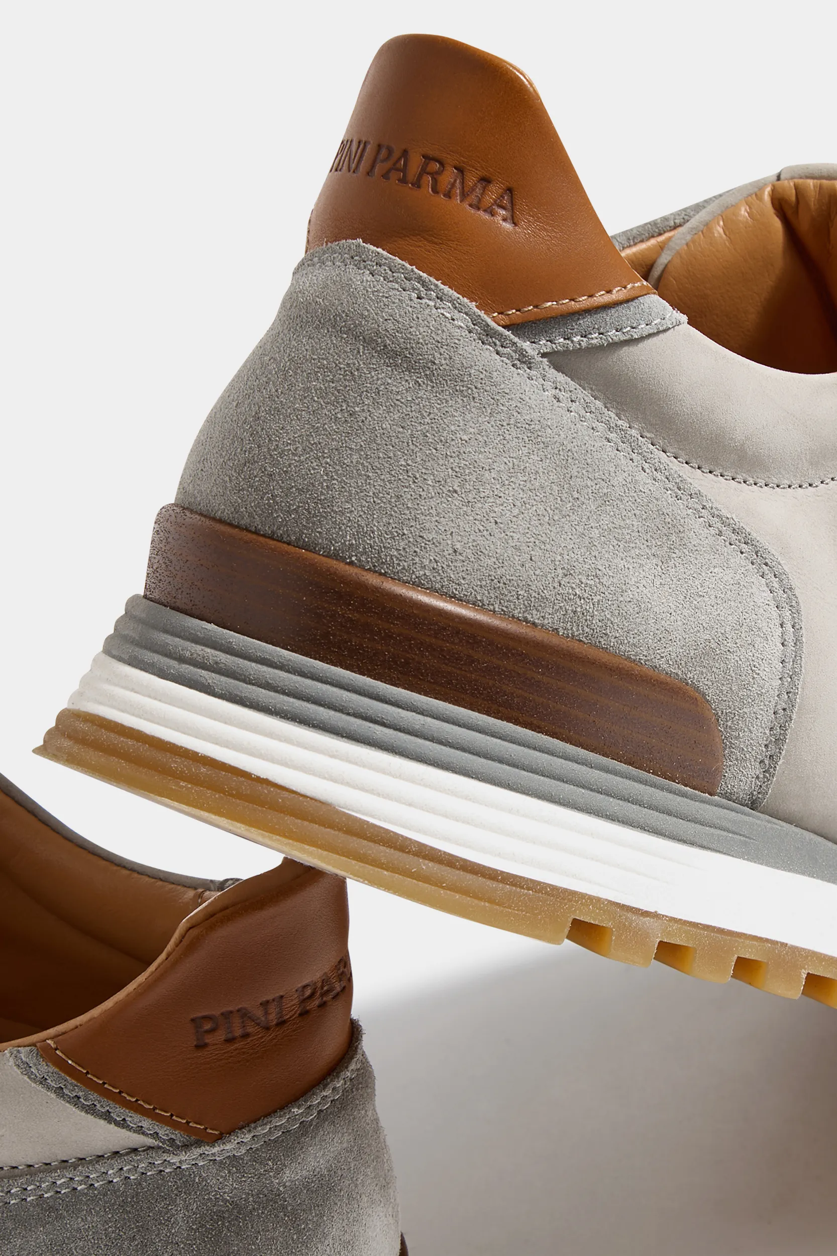 Light grey nabuk and suede runners - Made In Italy - Image 5