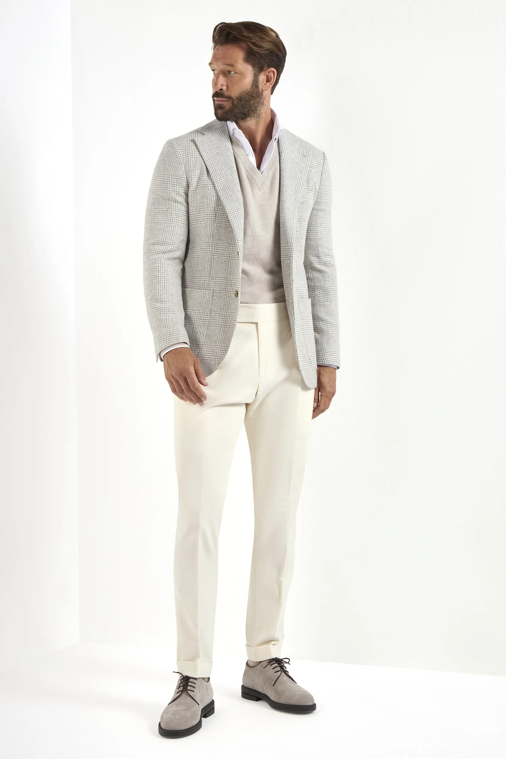 Light grey Prince of Wales jacket - Made in Italy - Image 4