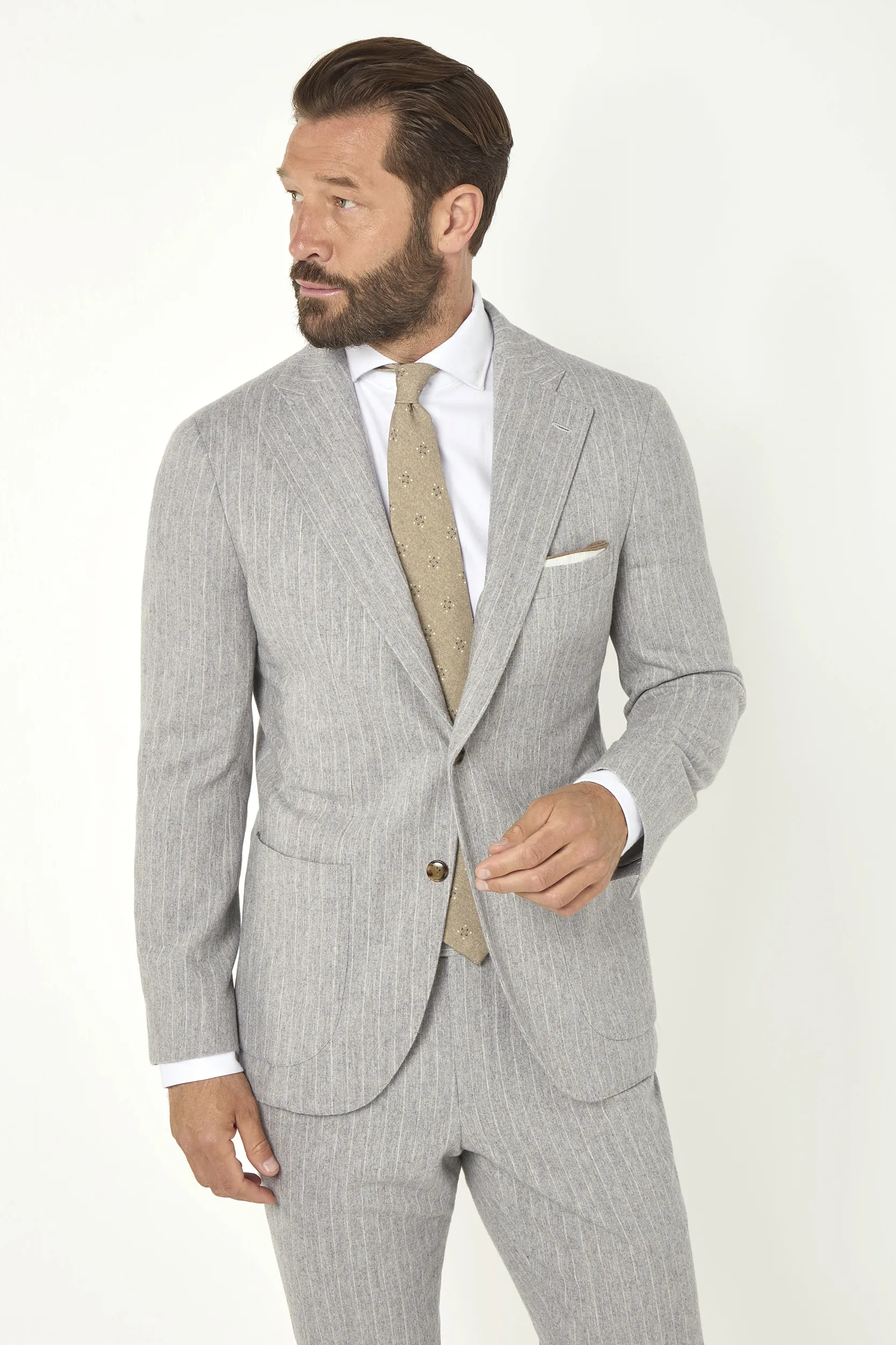 Light grey striped suit - Made in Italy