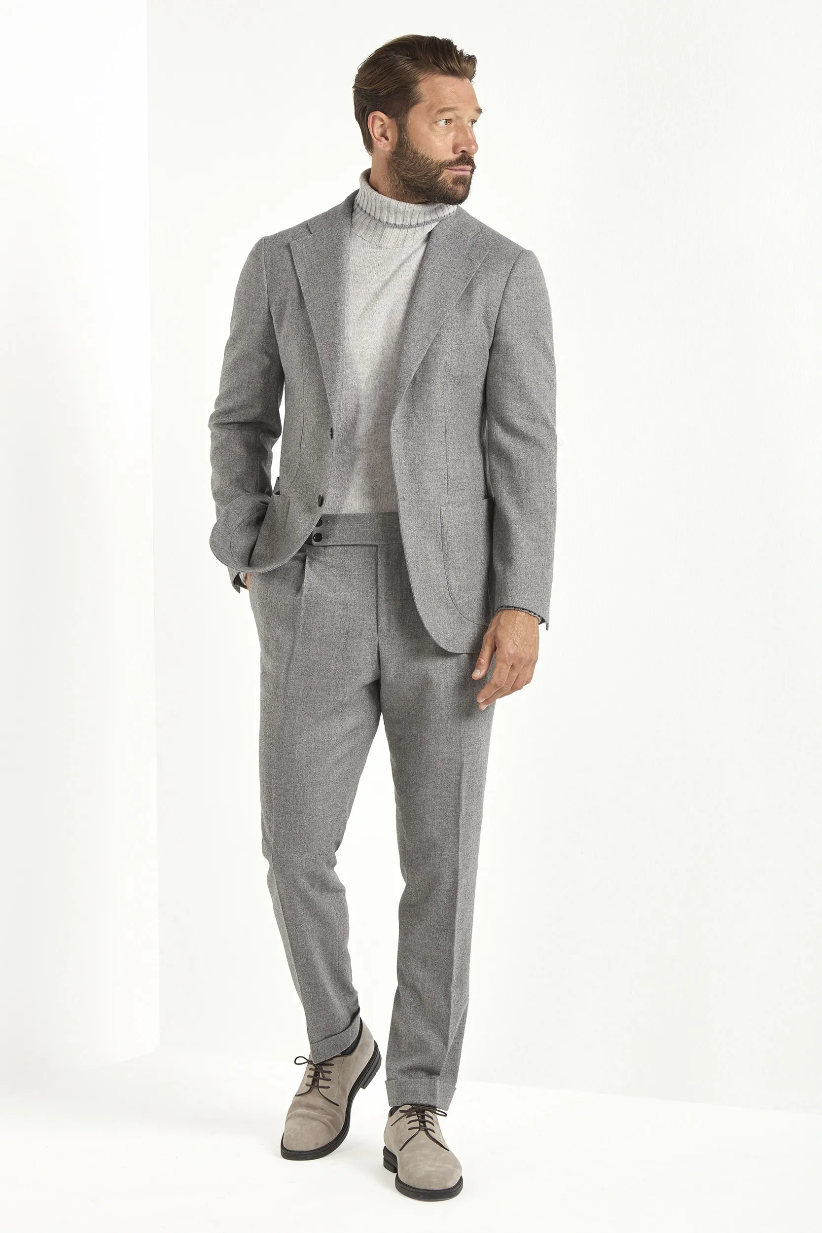 Mid grey flannel jacket - Made in Italy - Image 2