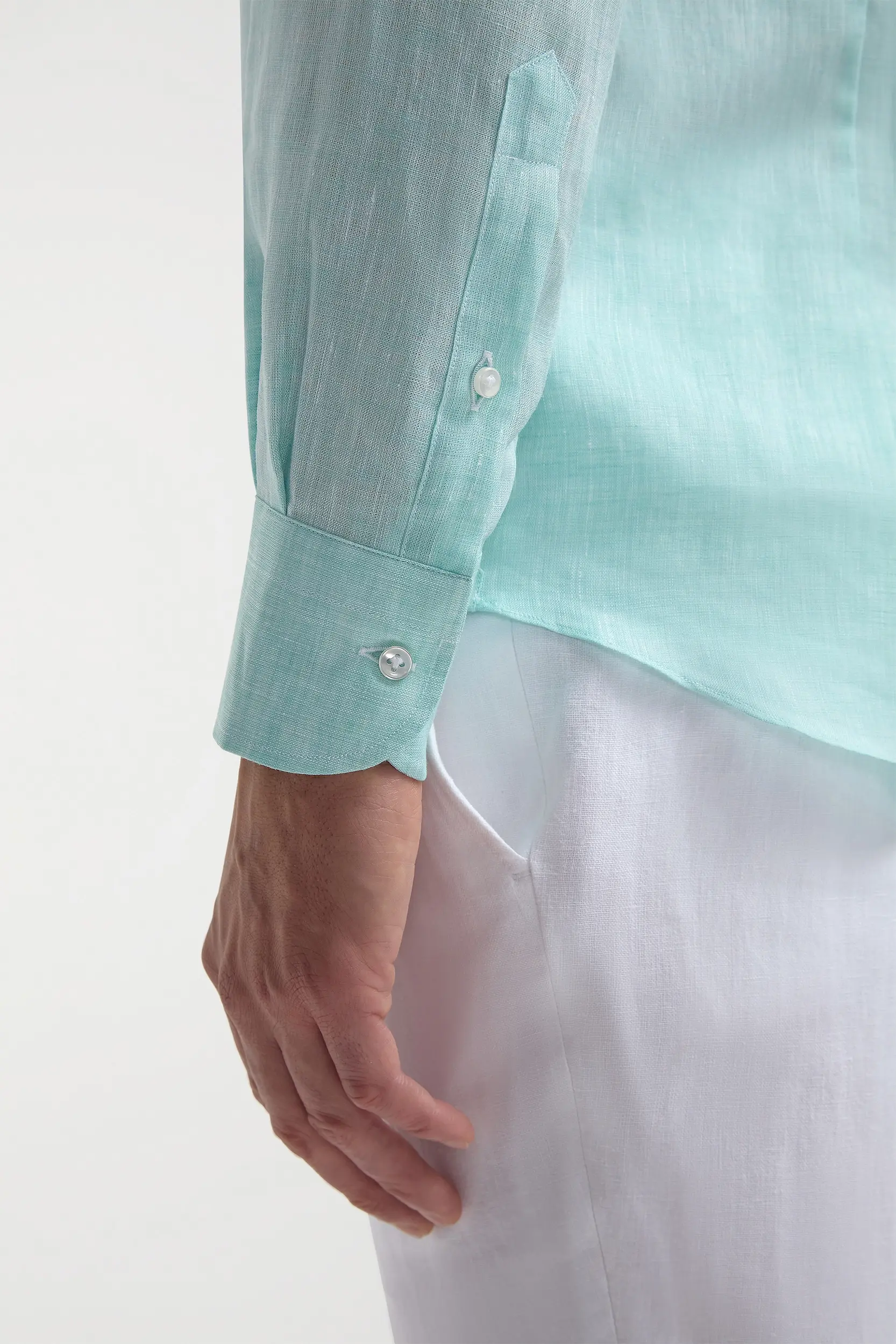 Mint linen shirt - Made in Italy - Image 2