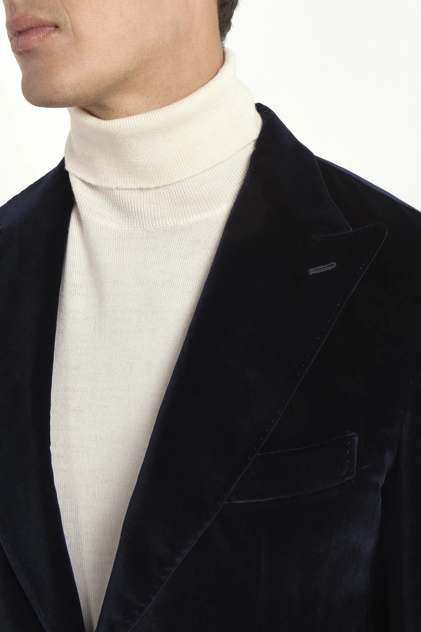 Navy blue velvet jacket - Made in Italy - Image 3