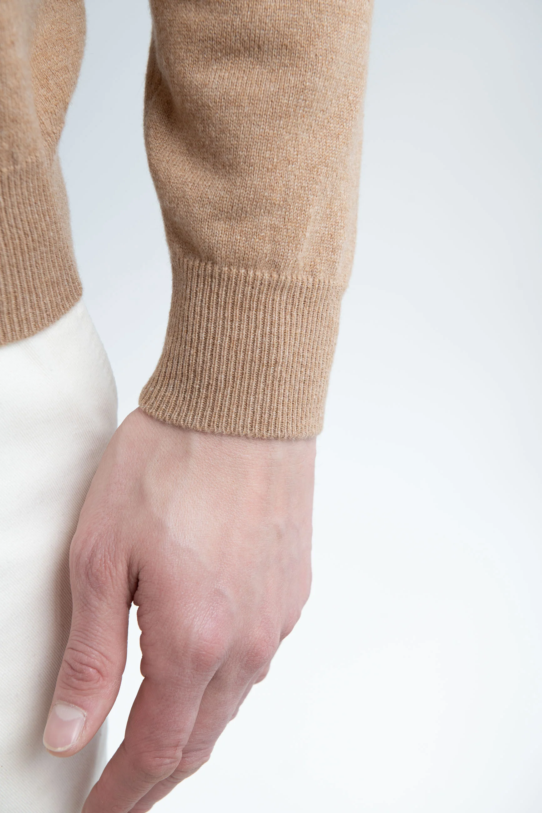 Ochre cashmere round neck – Made in italy - Image 3