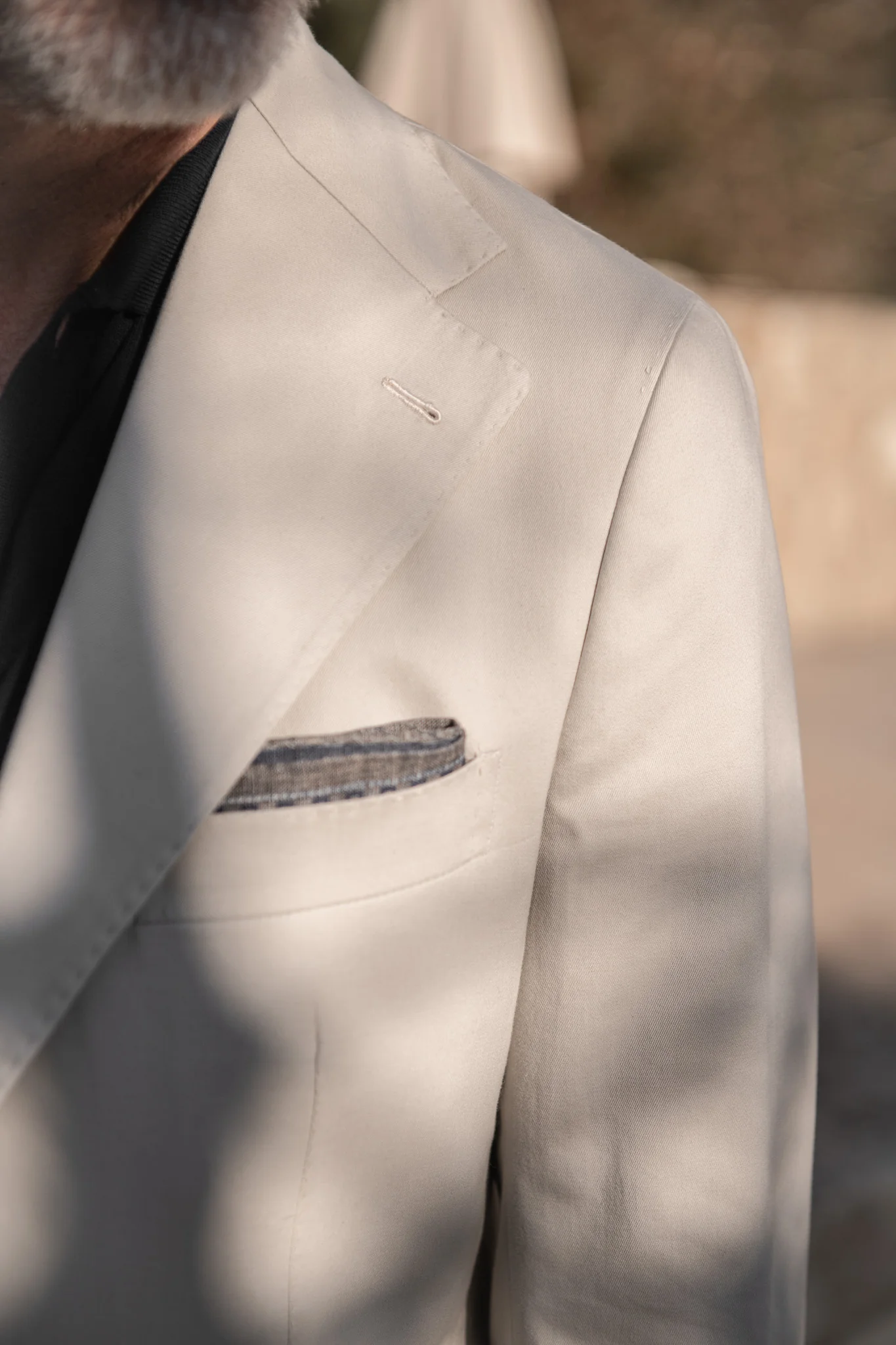 Off-white cotton and cashmere suit - Made in Italy - Image 5