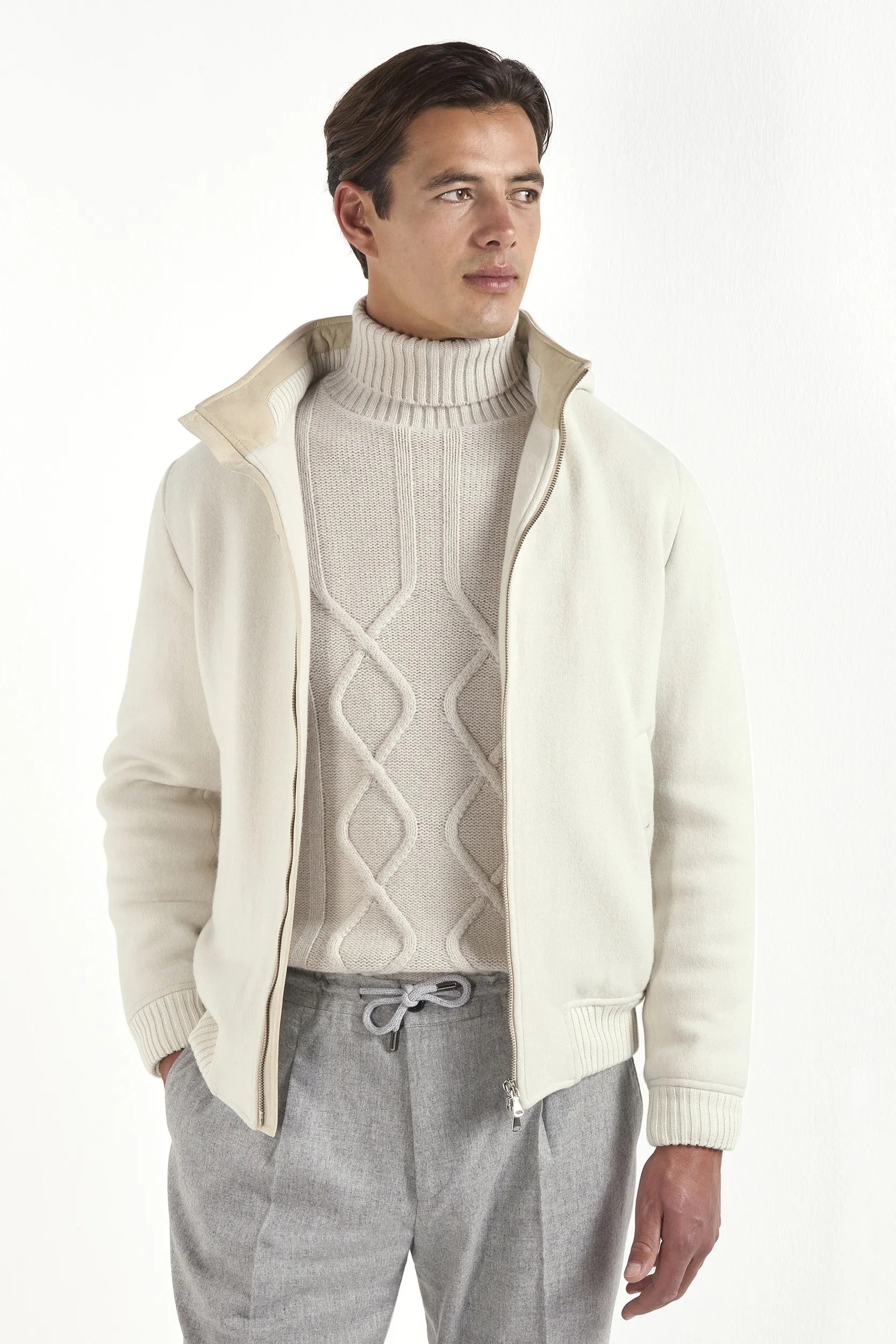 Off-white hooded bomber - Made in Italy - Image 3
