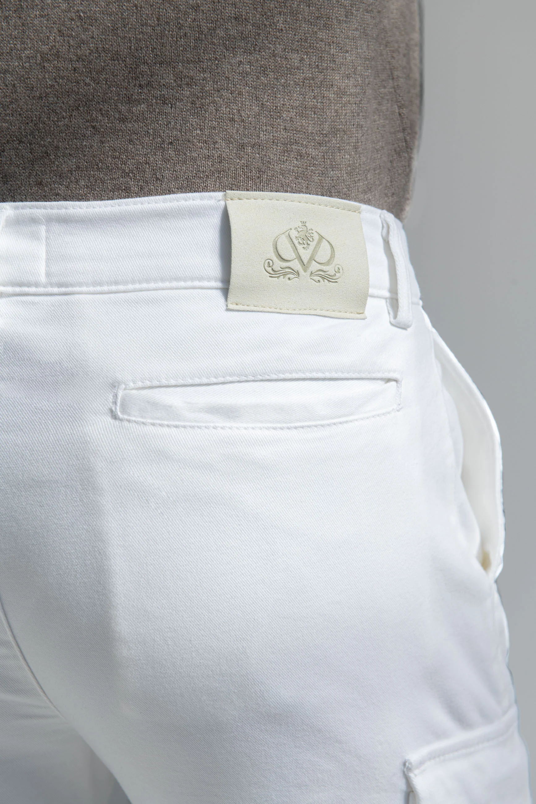 Off-white stretch canvas cargo - Made in Italy - Image 4