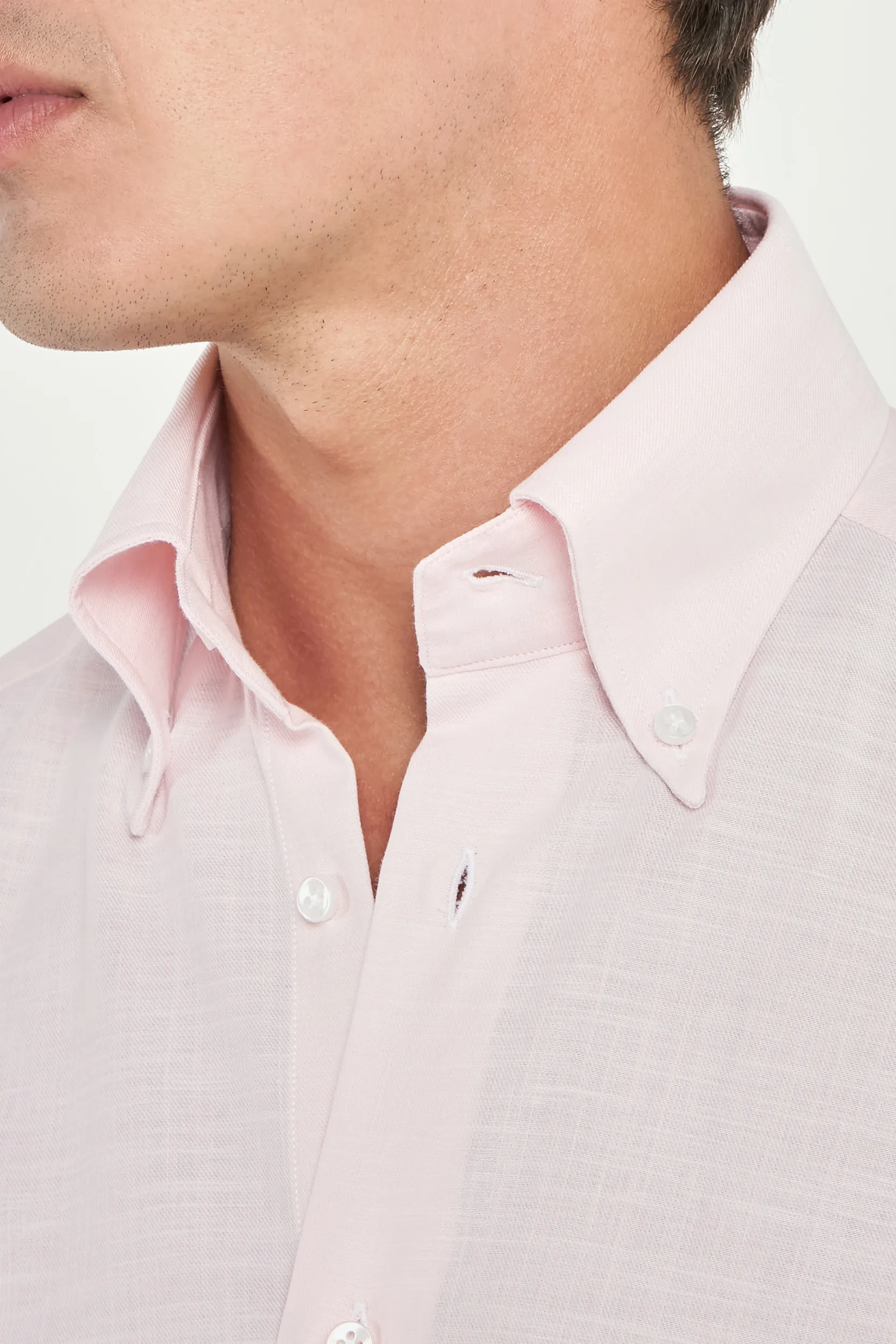 Pink chambray button down shirt - Made in Italy - Image 2