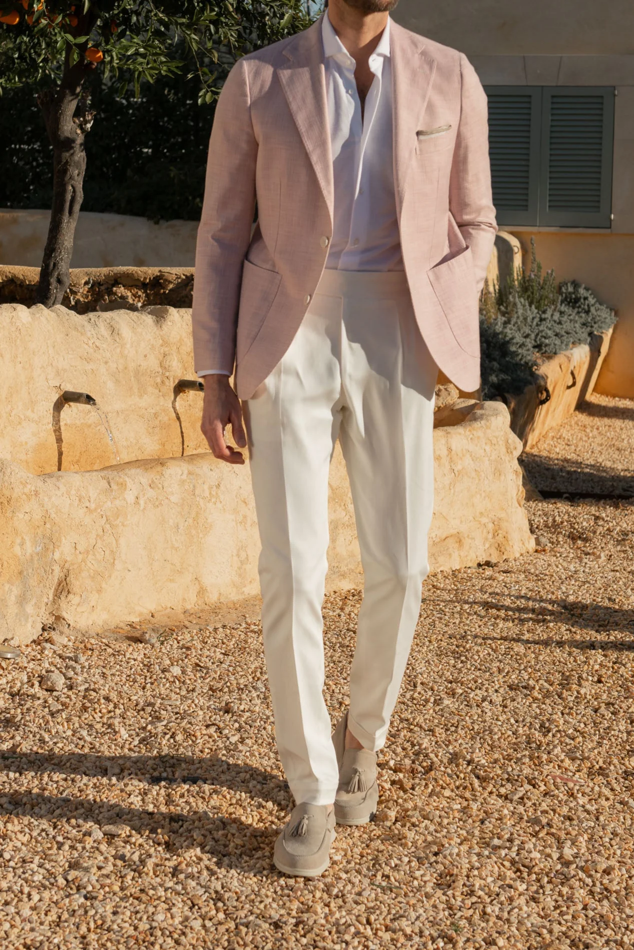Pink jacket in cotton & silk - Made in Italy - Image 2