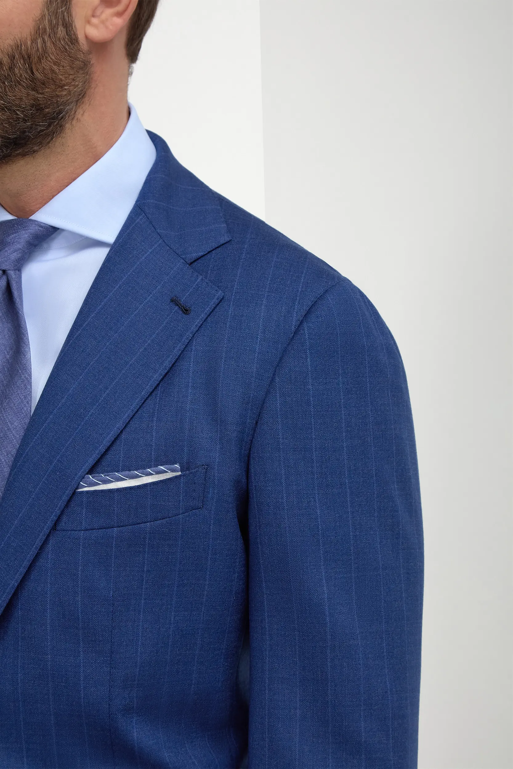 Royal blue striped suit - Made in Italy - Image 5