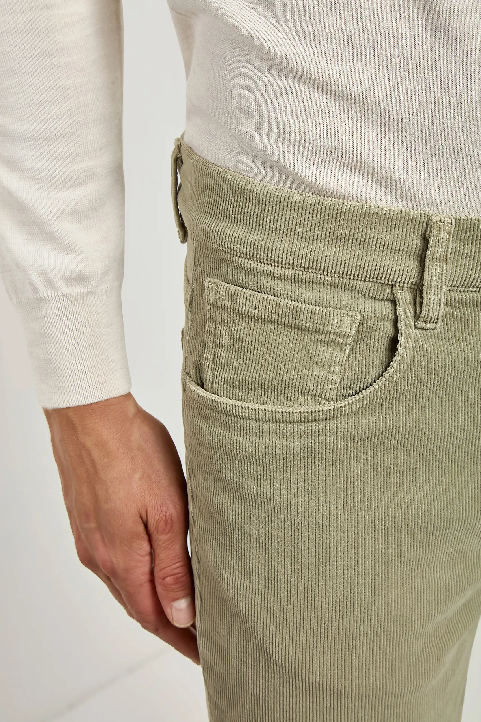 Sage corduroy 5 Pocket - Made in Italy - Image 3