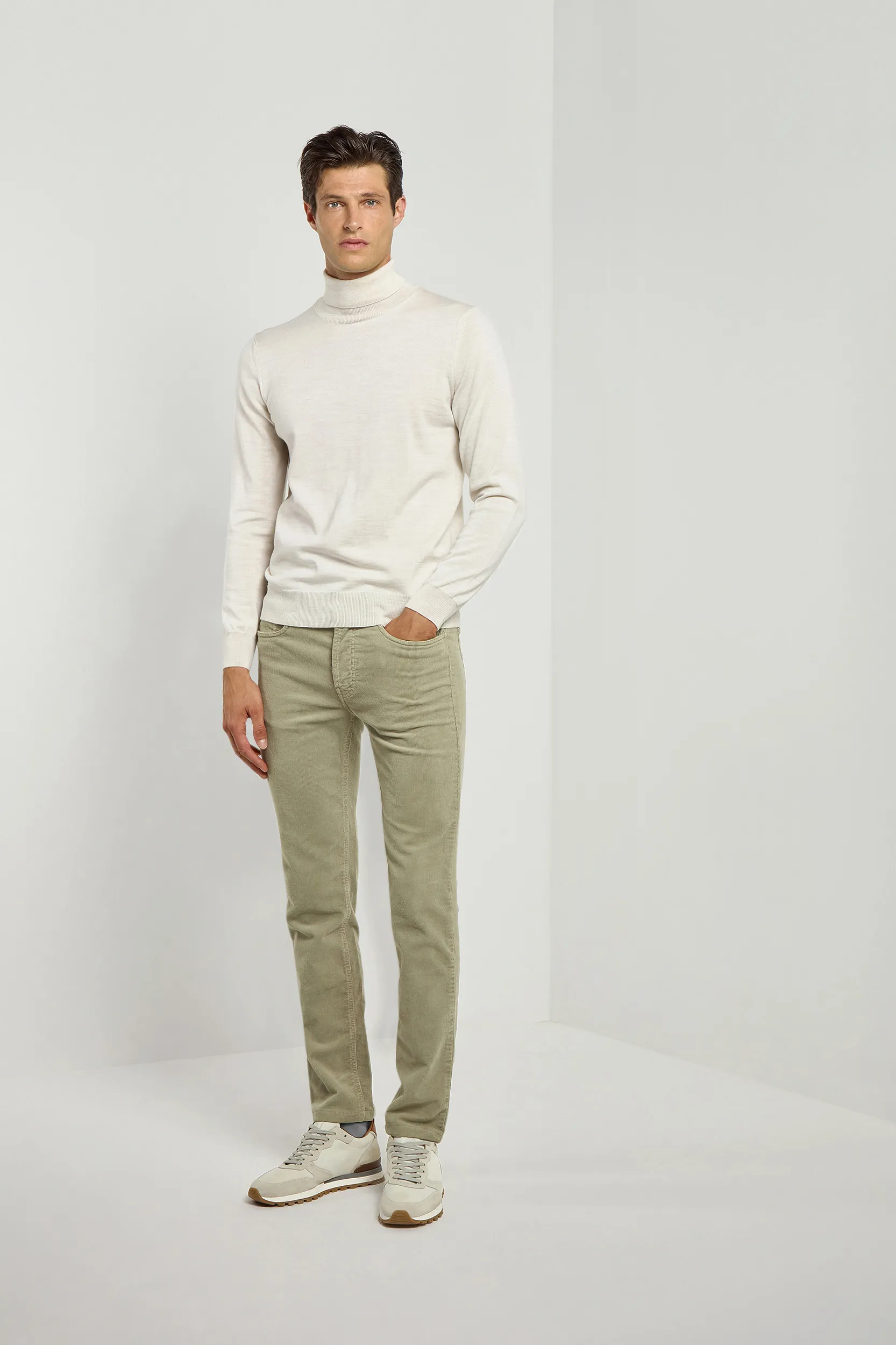 Sage corduroy 5 Pocket - Made in Italy - Image 5