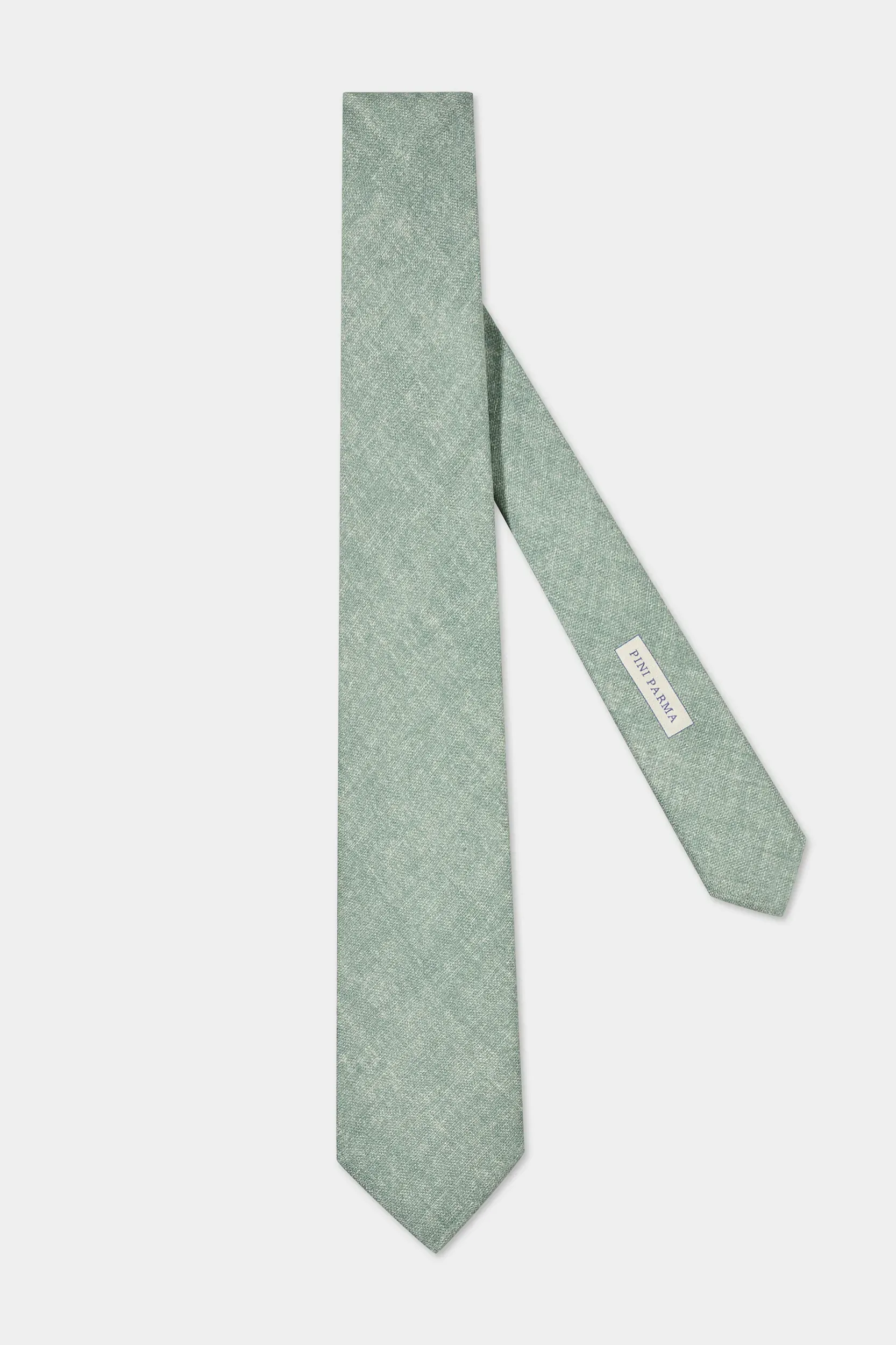 Sage printed silk tie - Made in Italy