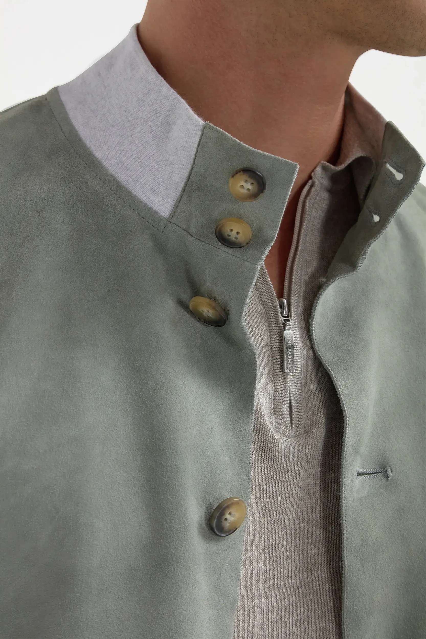 Sage suede bomber – Made in Italy - Image 3