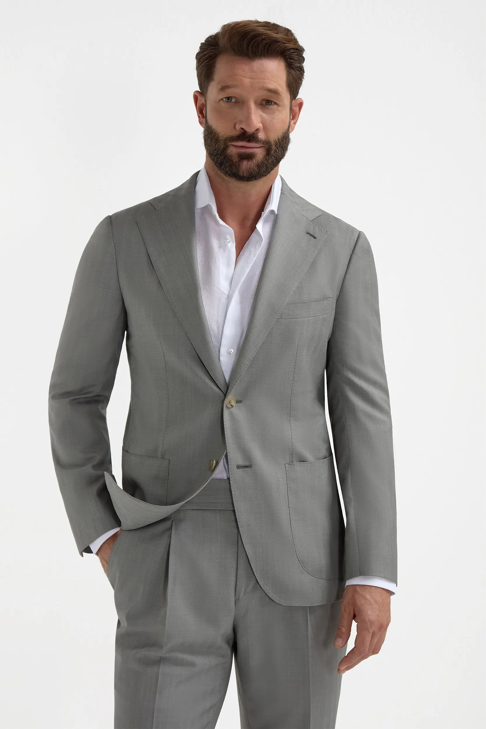 Sage solaro wool and silk suit - Made in Italy - Image 6