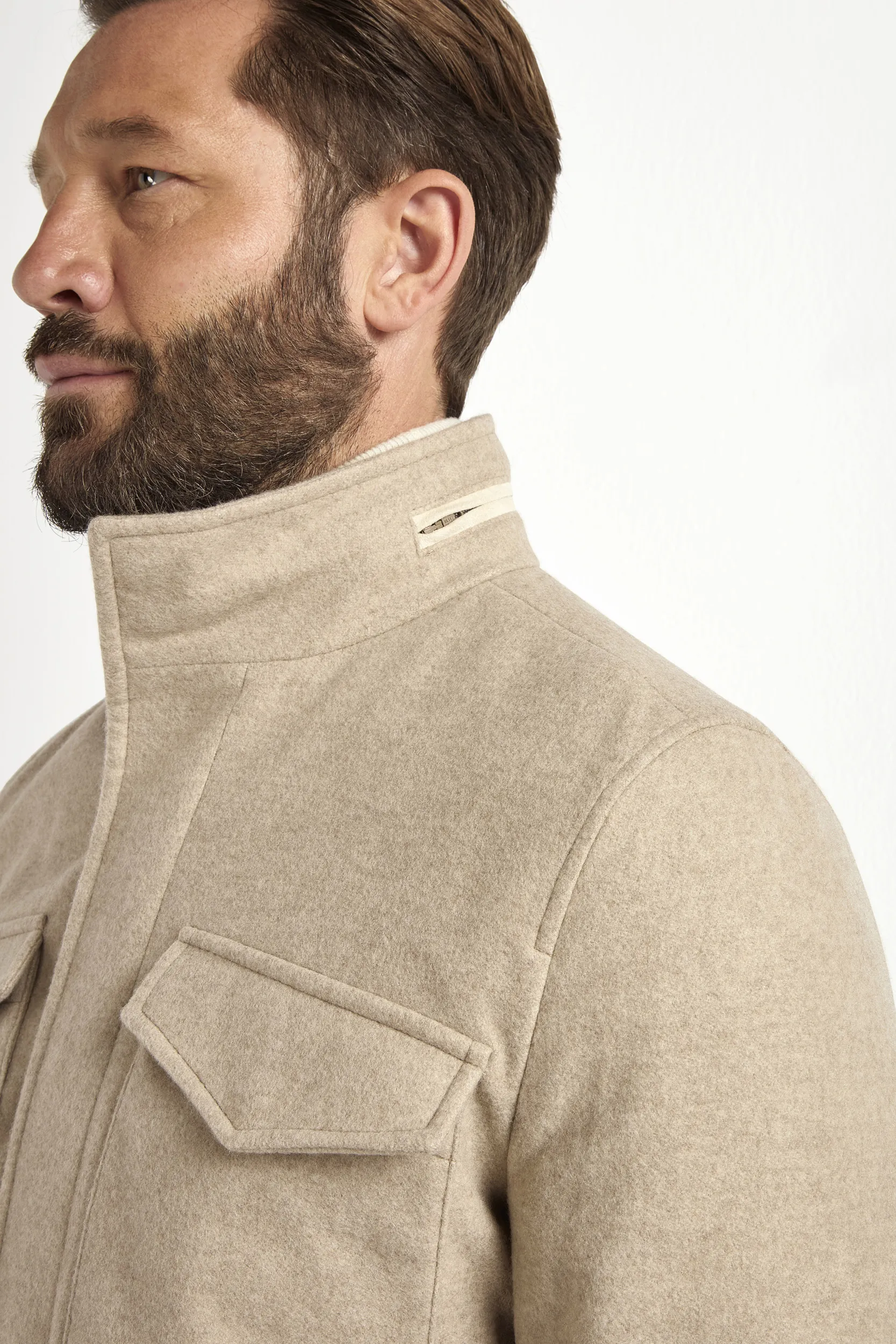 Sand cashmere field jacket - Made in Italy - Image 5