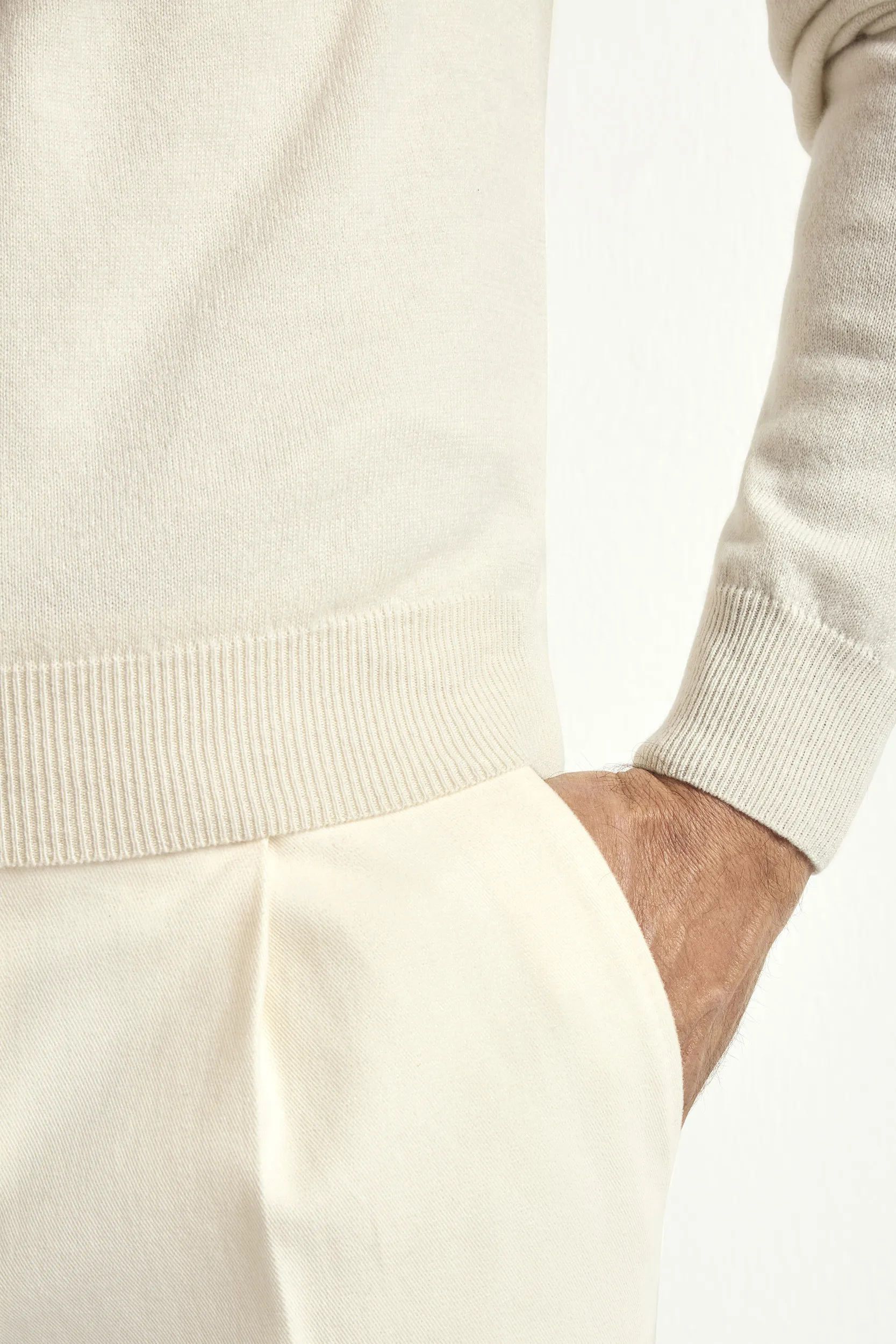 Sand cashmere round neck – Made in italy - Image 4