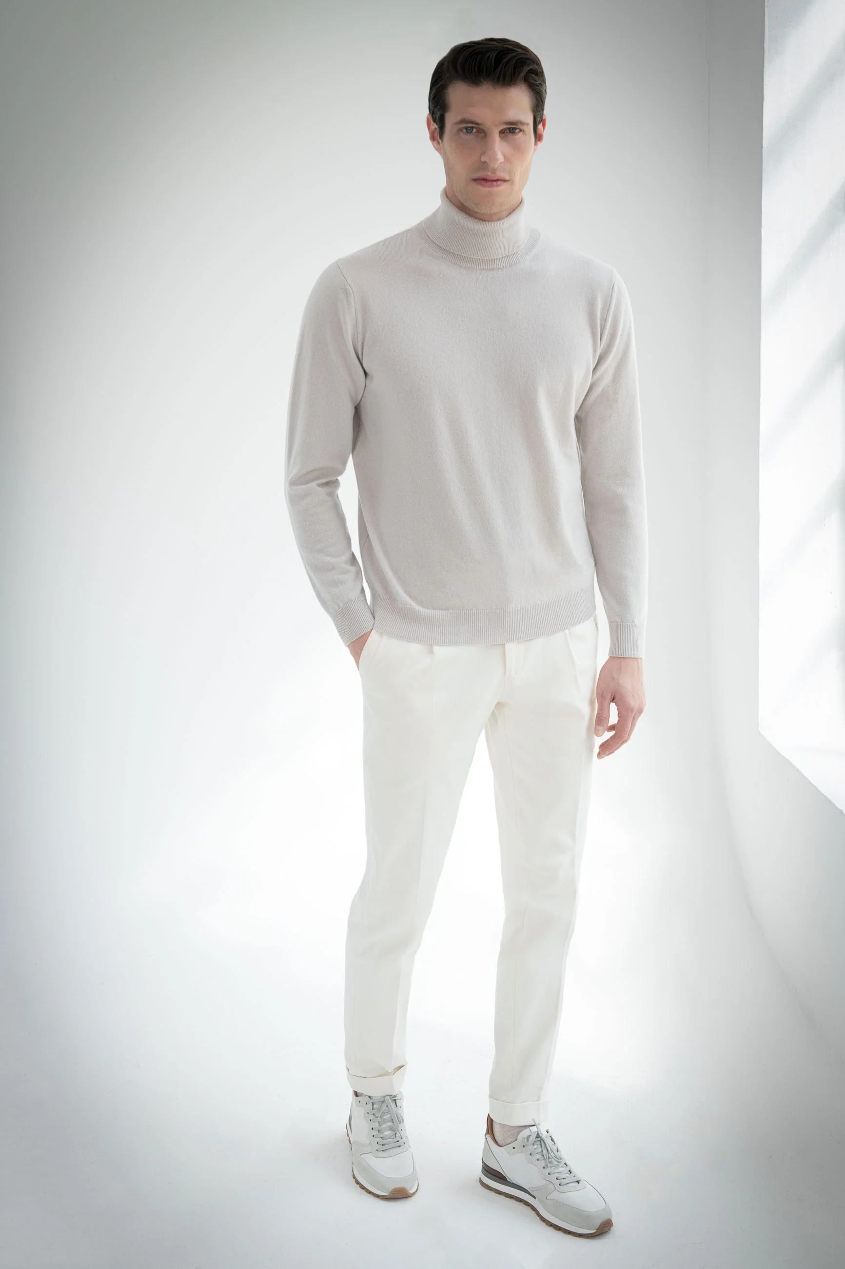 Sand cashmere turtleneck - Made in italy - Image 3