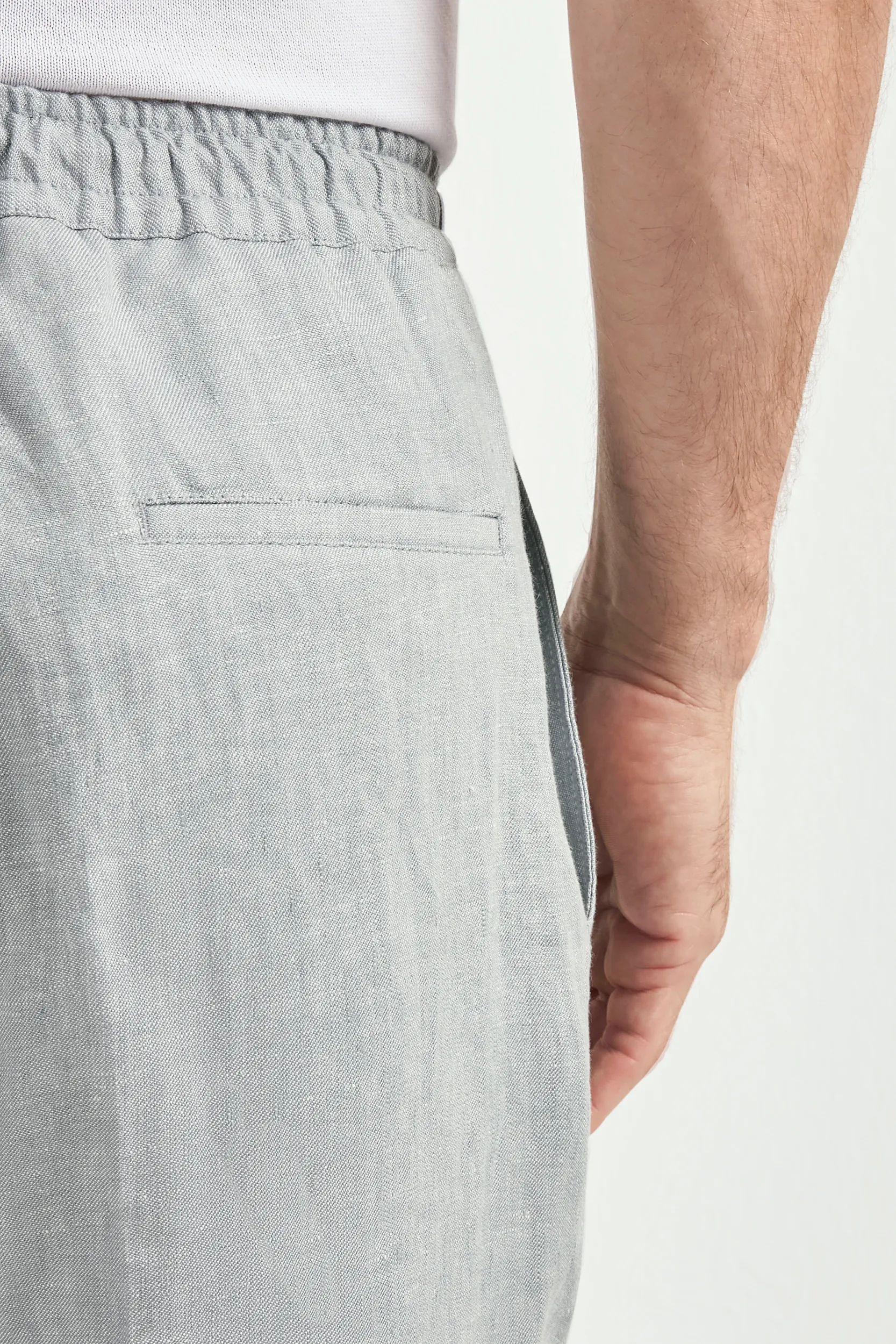 Sky grey linen Alassio trousers - Made in Italy - Image 2