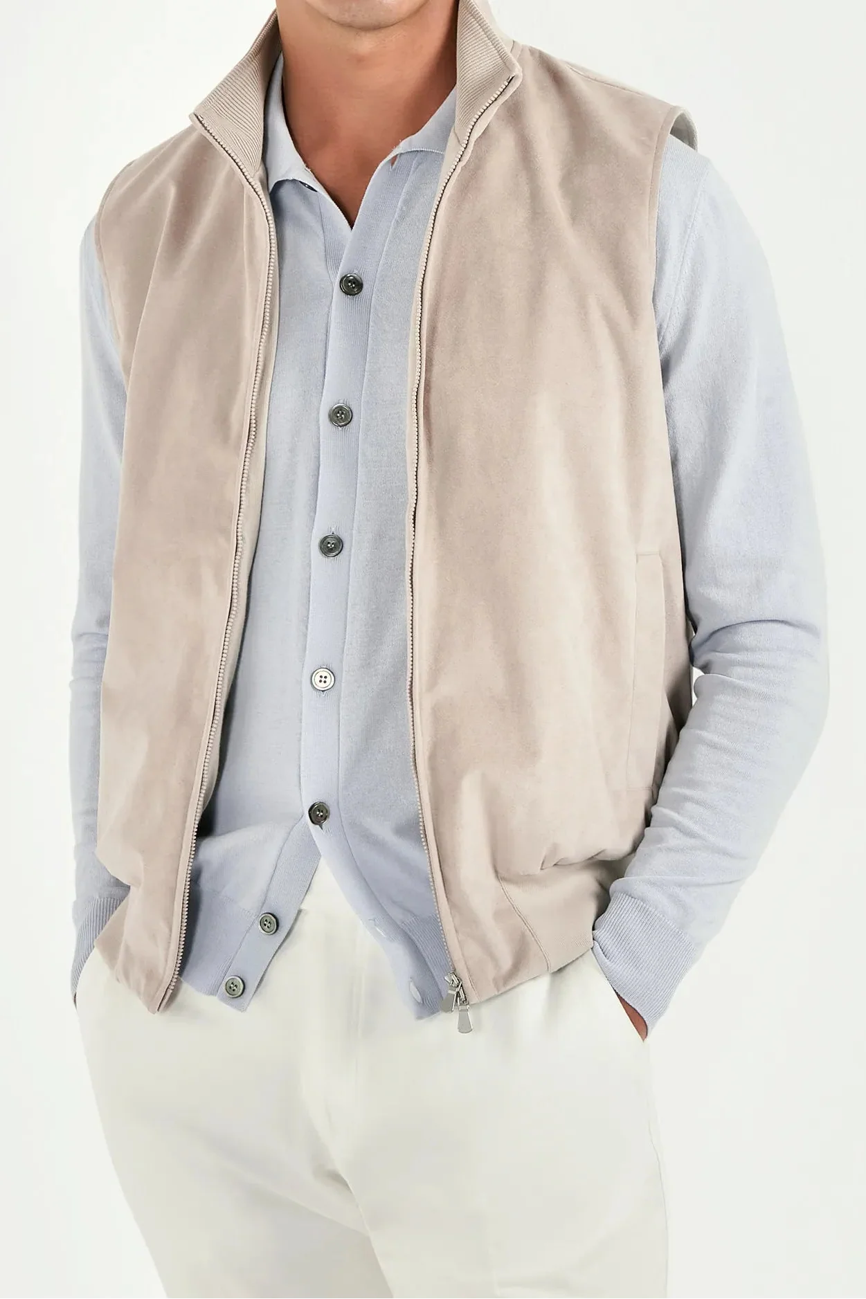 Stone alcantara vest - Made in Italy - Image 4