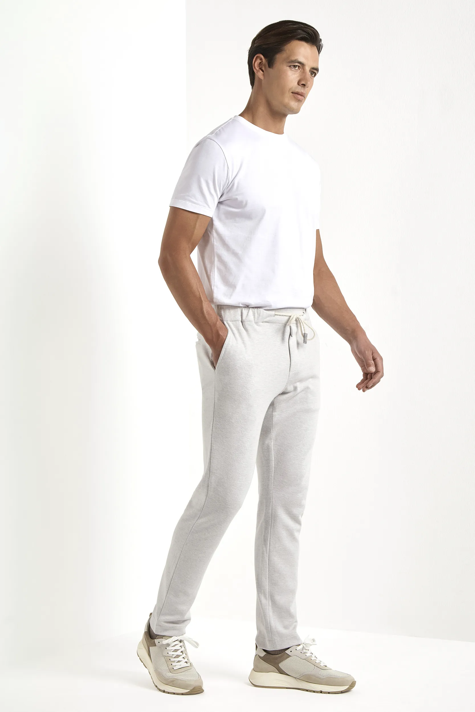 Stone jersey jogger pants - Made in Italy - Image 4