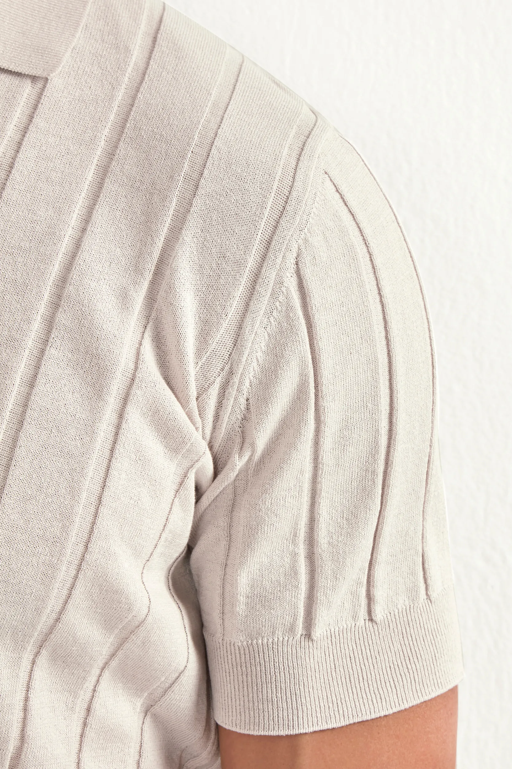 Stone ribbed polo - Made in Italy - Image 4