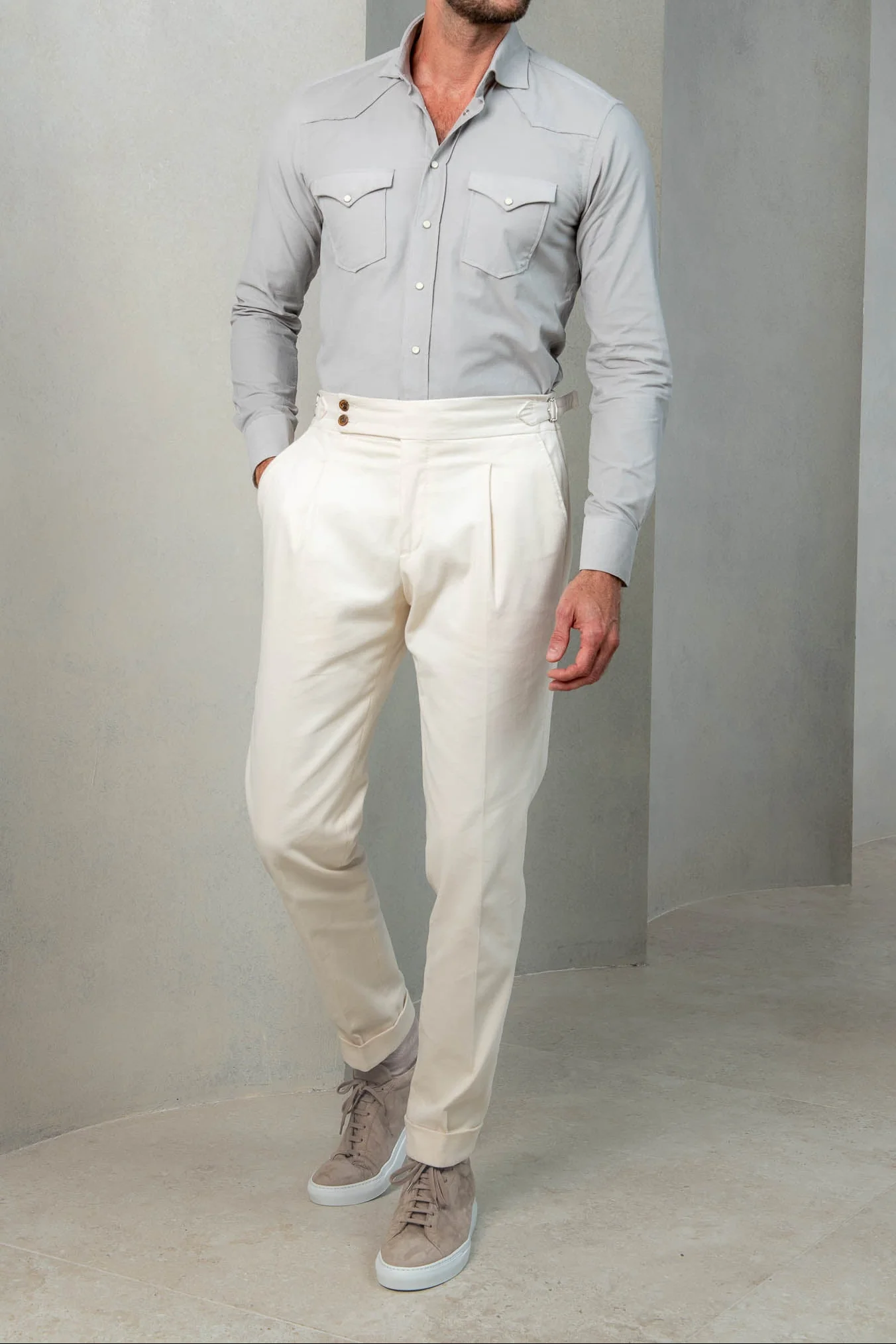 Stone velvet effect western shirt - Made in Italy - Image 3